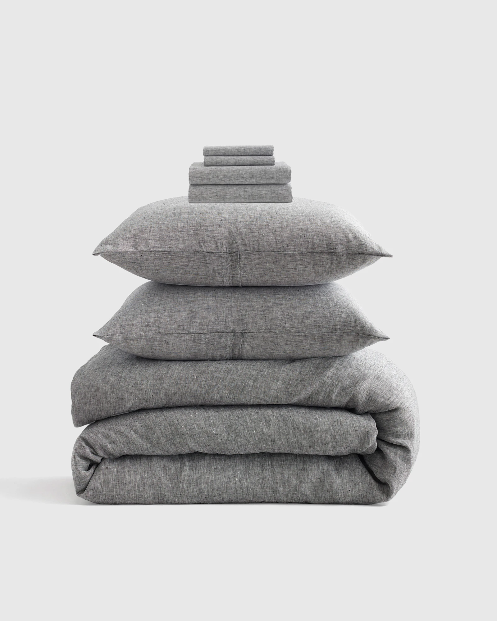 European Linen Chambray Deluxe Bedding Bundle - Natural, King