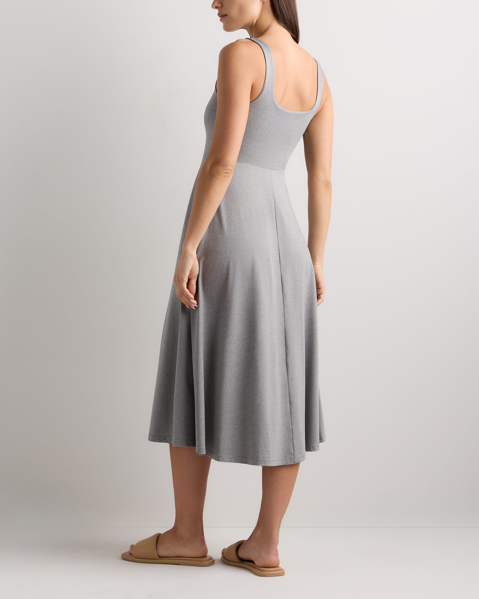 Flowknit Breeze Fit & Flare Dress in Heather Grey