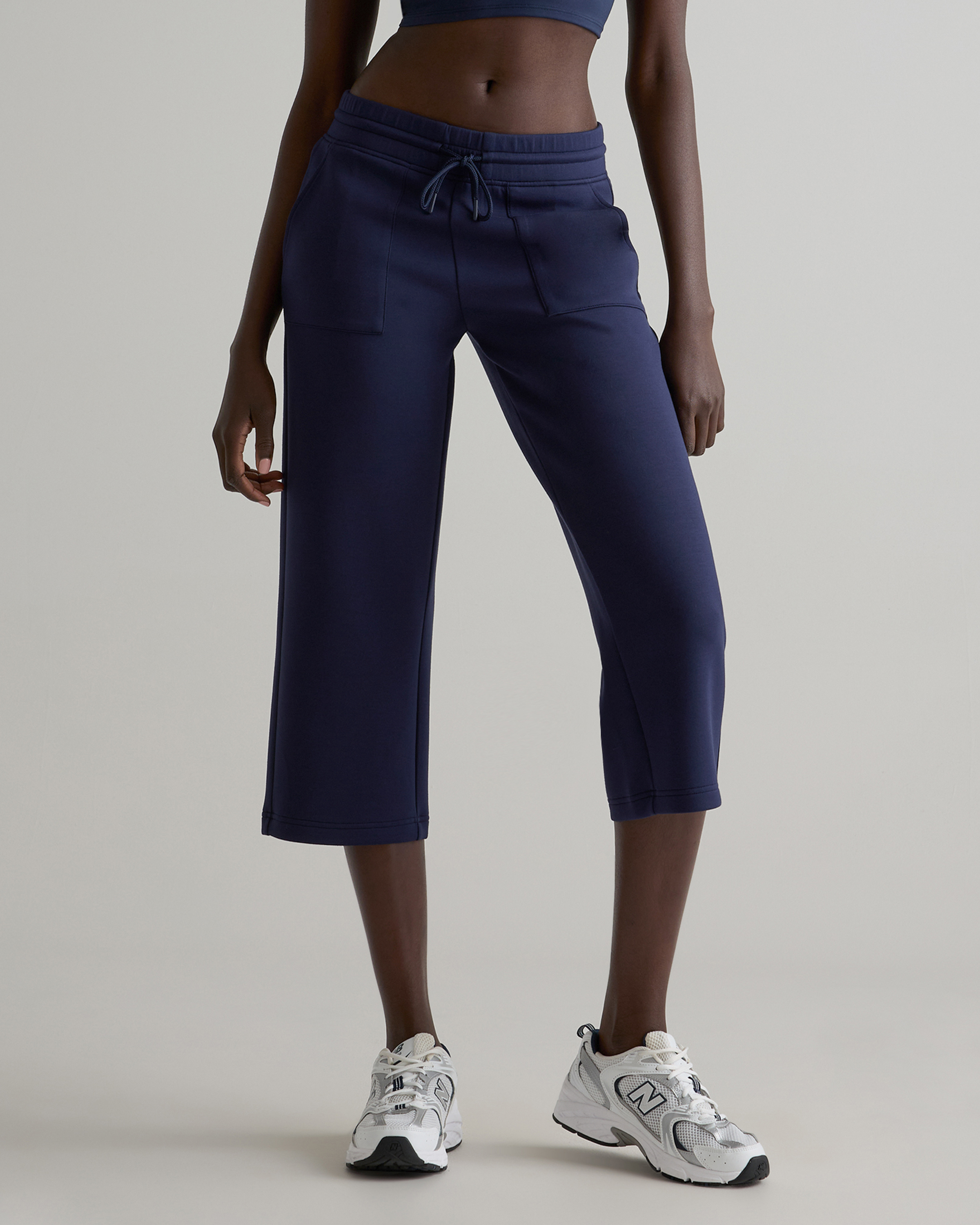 Deep Navy CloudComfort High-Rise Cropped Sweatpants