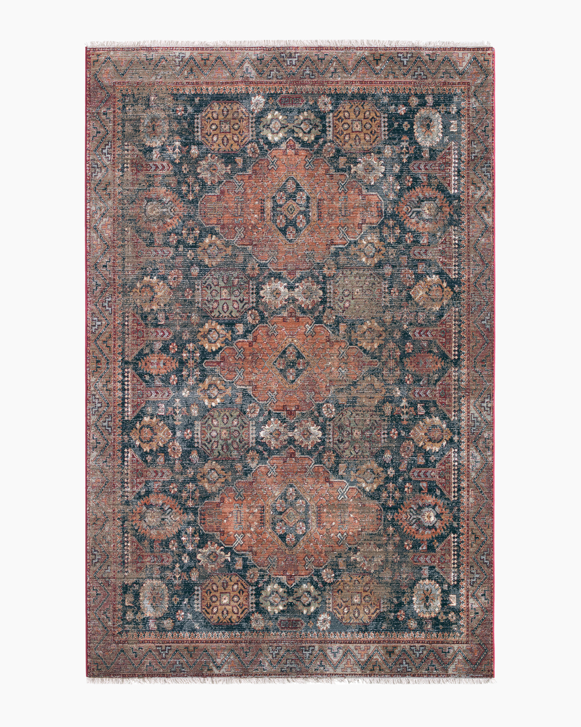 Rust/Navy Thea Performance Rug