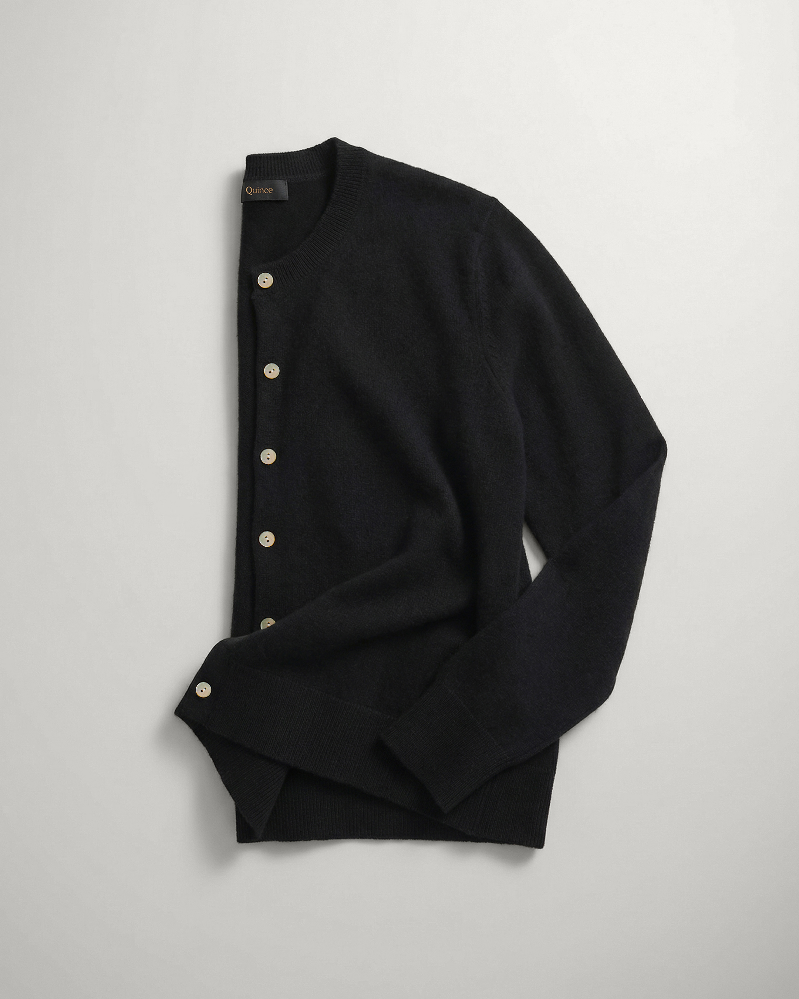 Black Mongolian Cashmere Cardigan Sweater