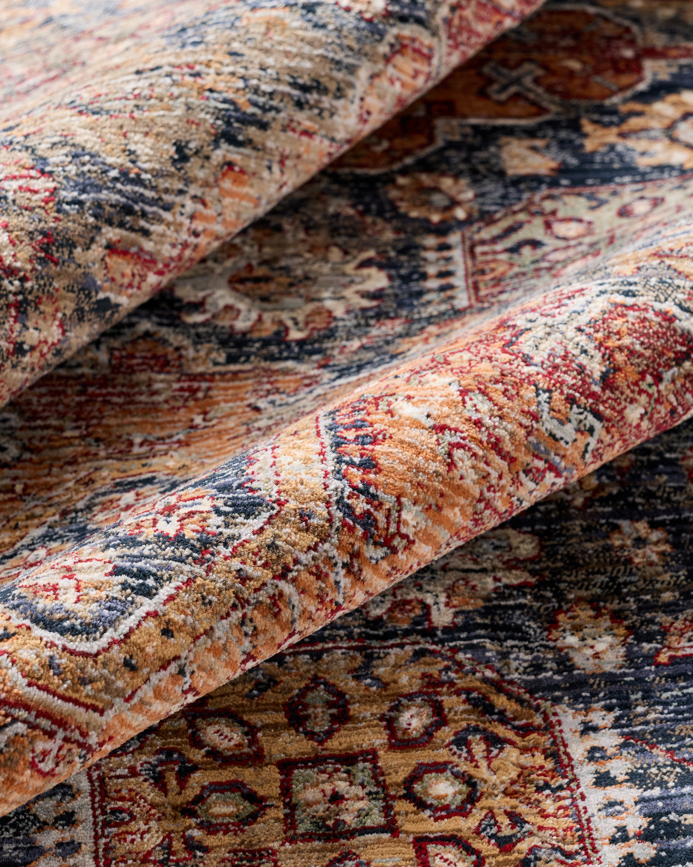Thea Performance Rug - Rust/Navy, 5'3" x 7'10"