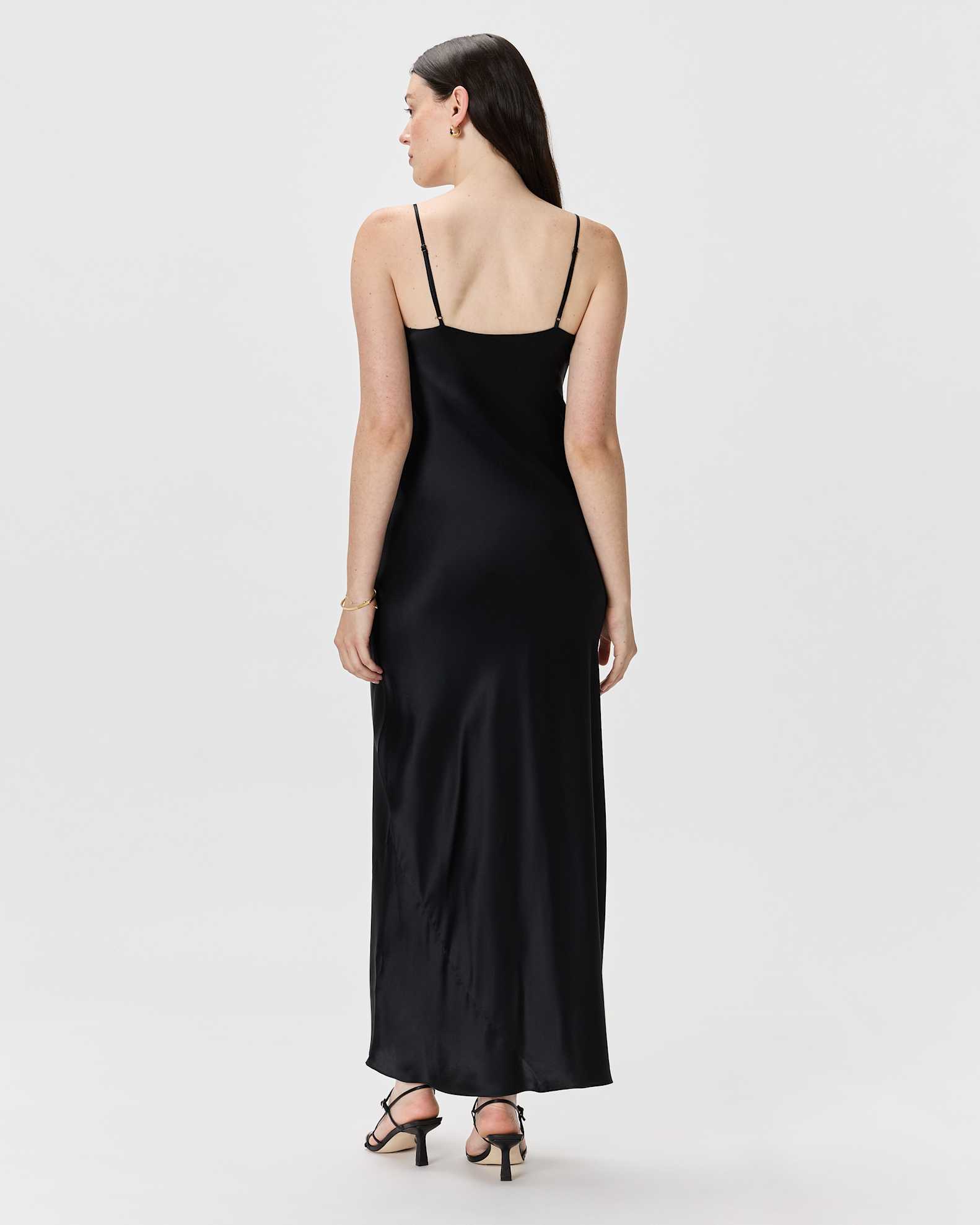black maxi slip dress Linen Beach Livia XXS / Cloudy Blue Our ultra chic Open Back Maxi Slip Dress Silk Slip Dress Maxi