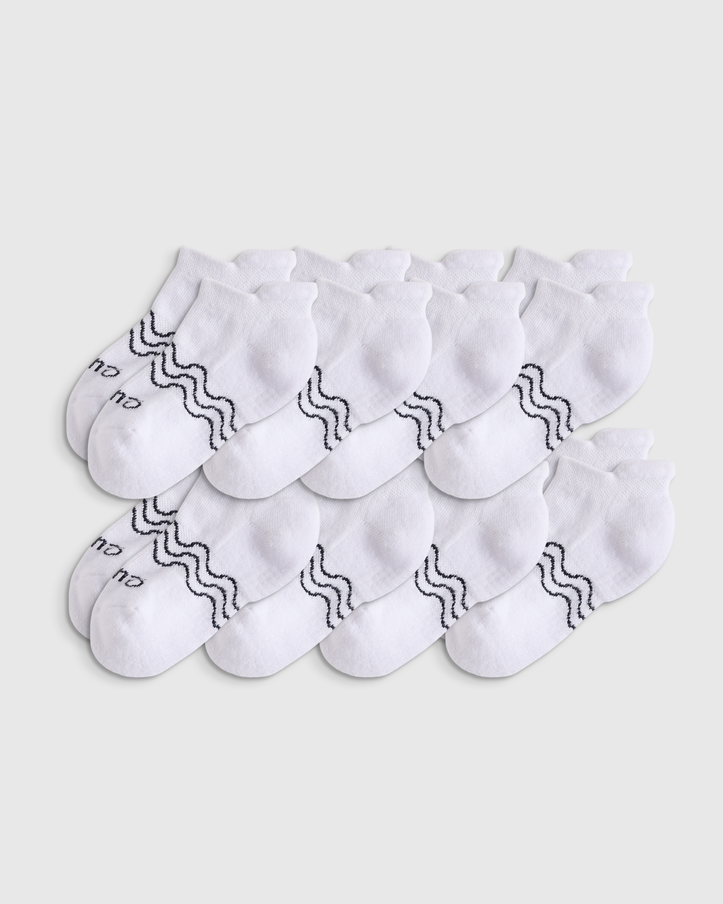 White Organic Cotton Gripper Ankle Socks 8-Pack