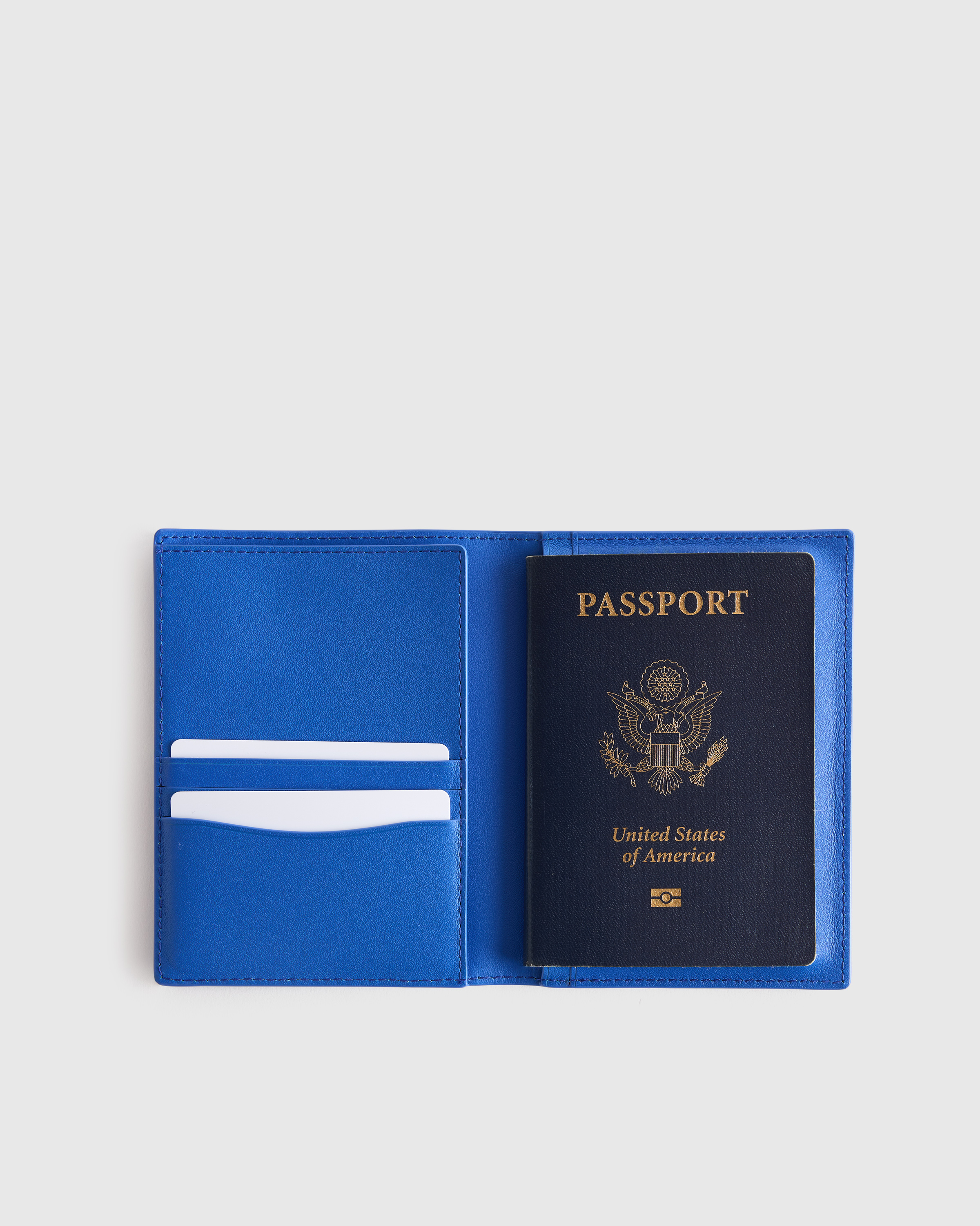 Cobalt Blue Nappa Leather RFID Blocking Passport Holder
