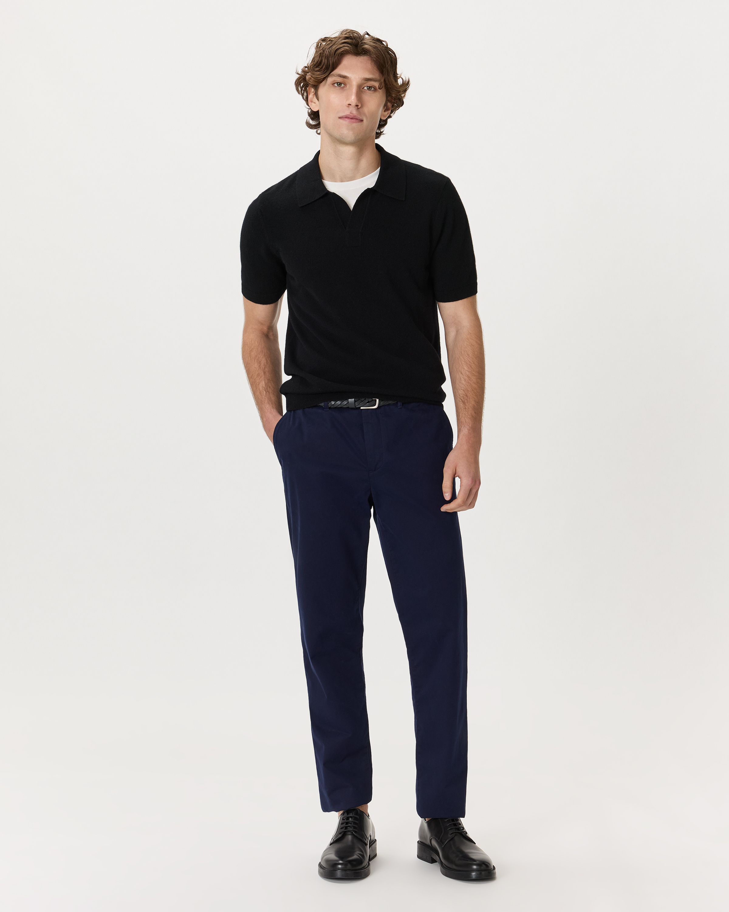 Organic Cotton-Silk Polo Sweater