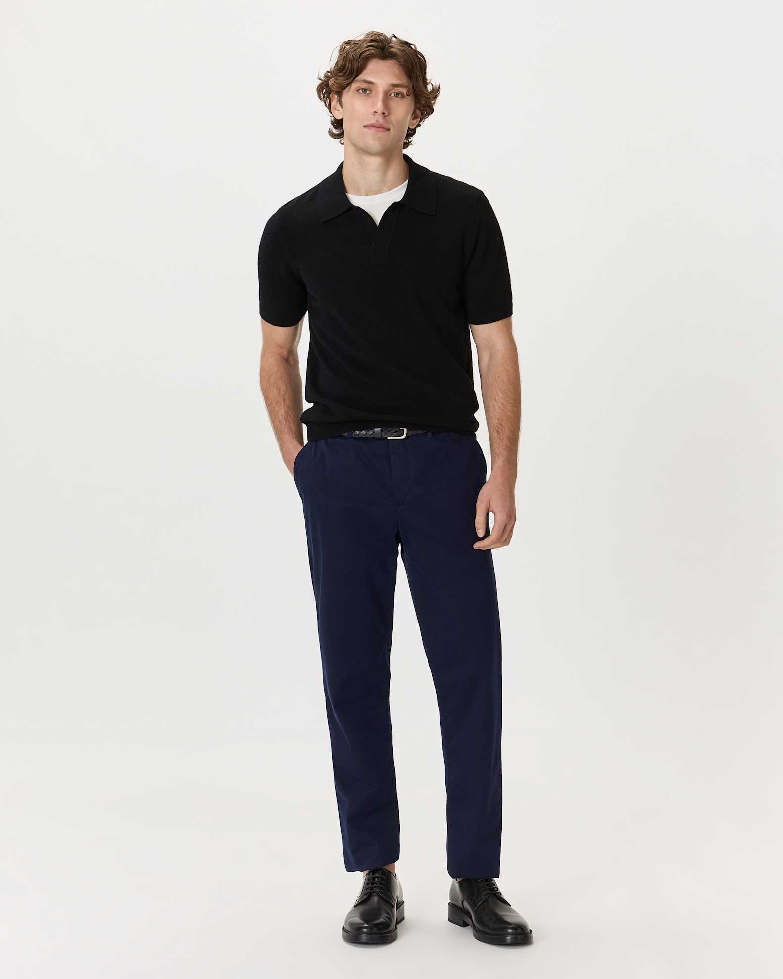 Organic Cotton-Silk Polo Sweater