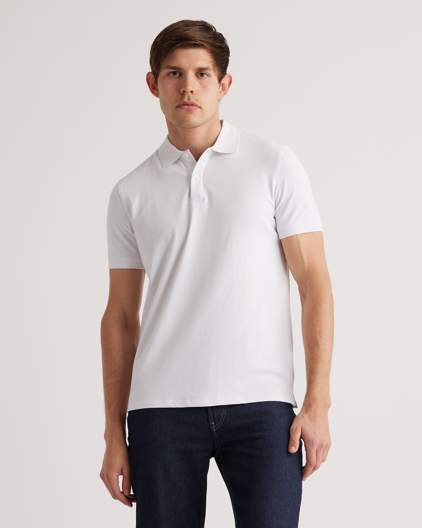 White Organic Cotton Pique Polo