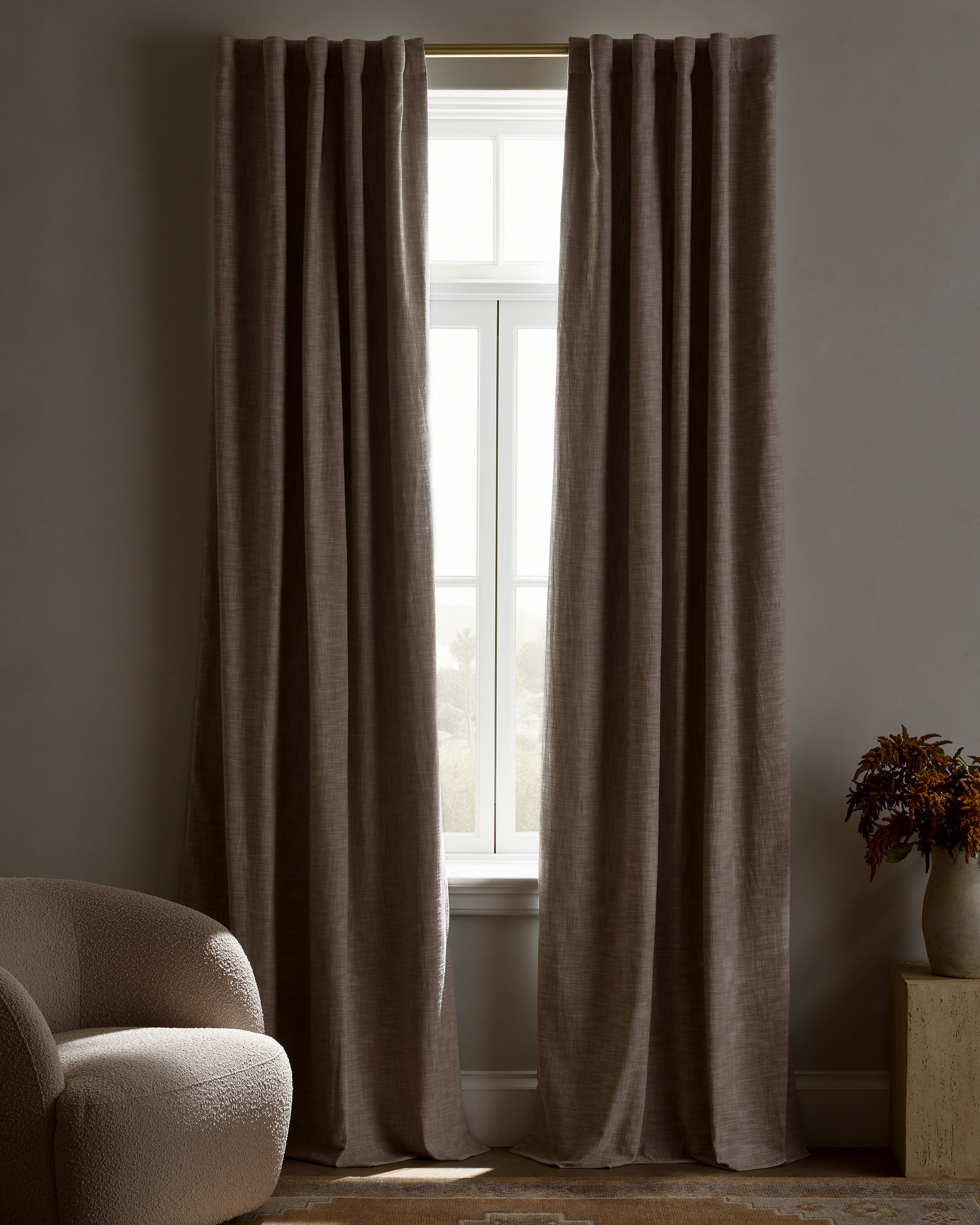 Flax Textured Cotton True Blackout Curtain