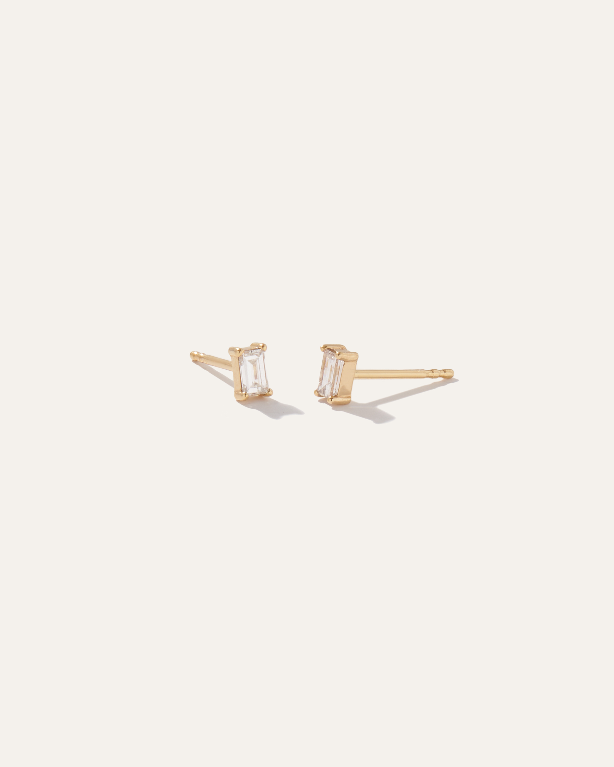 Yellow Gold 14K Gold Baguette Diamond Studs 0.28 Carat