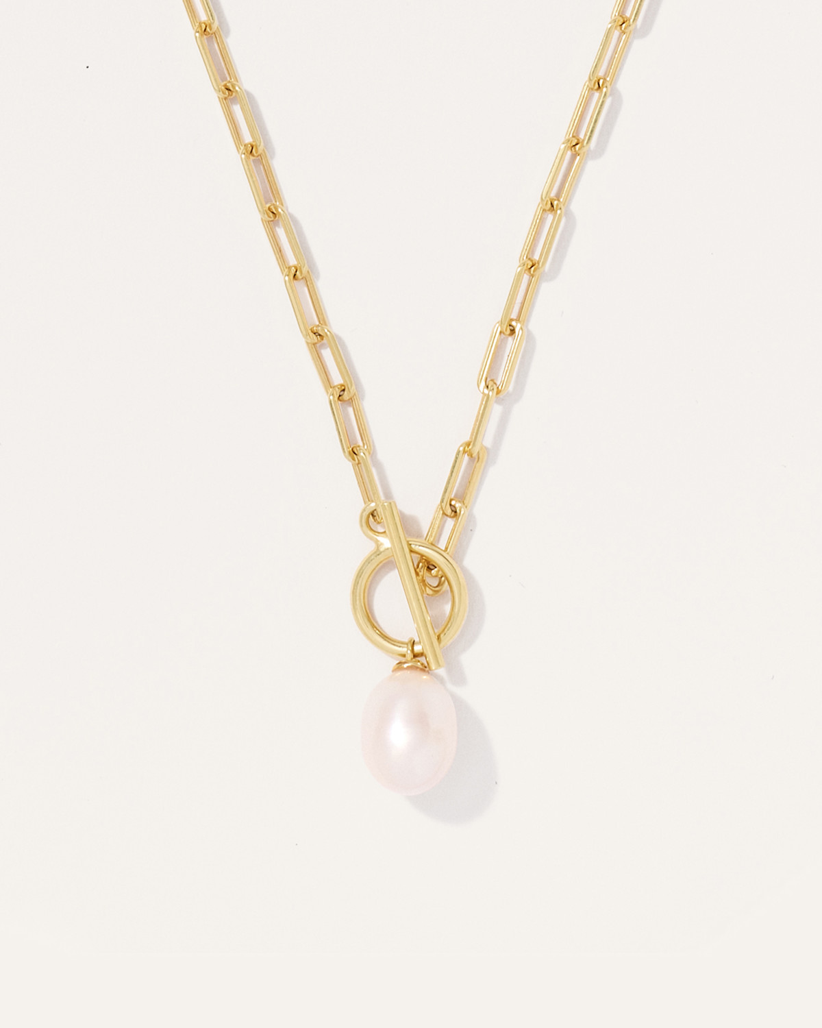 Freshwater Cultured Pearl Toggle Necklace in Gold Vermeil