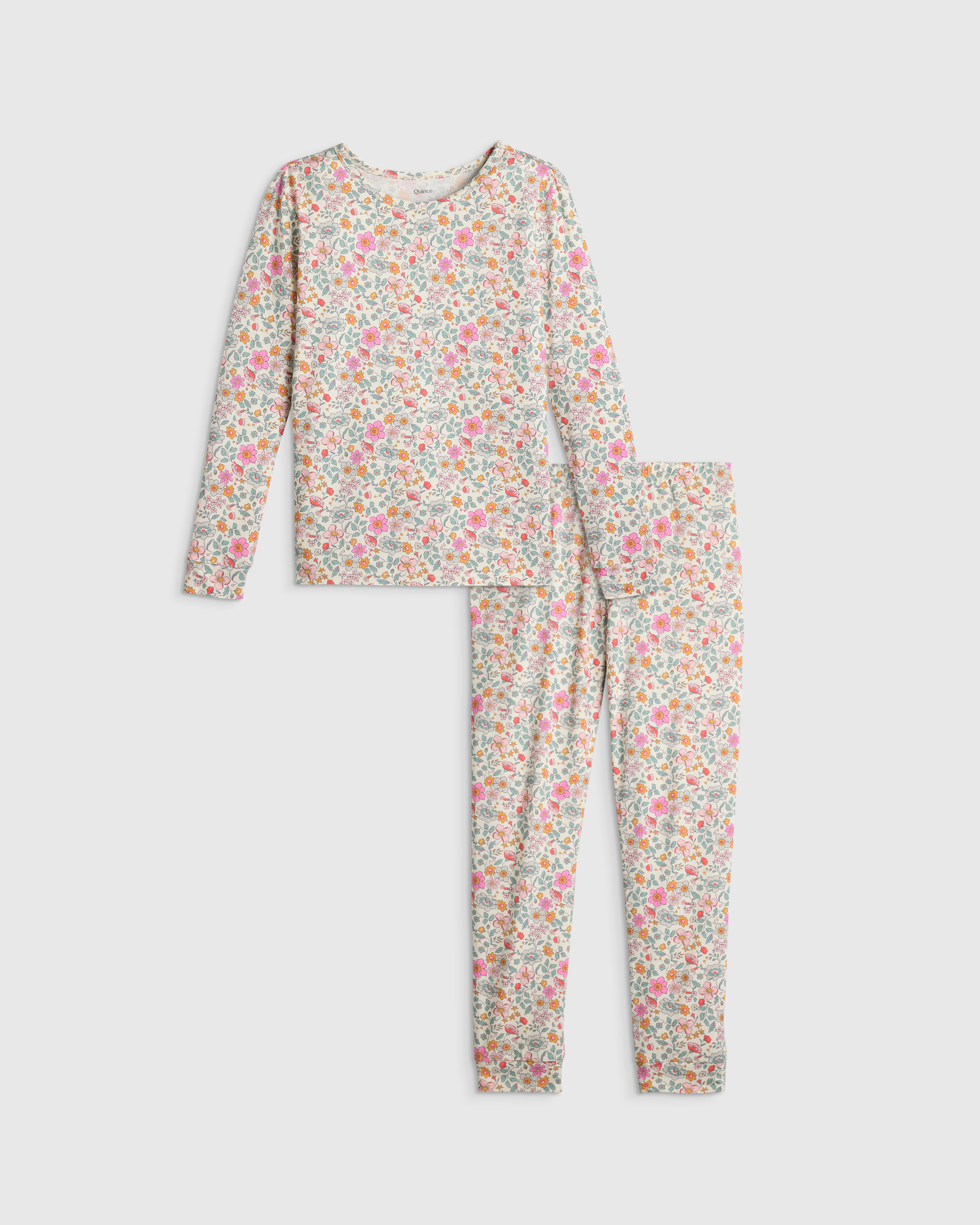 Soft Ditsy Floral Bamboo Long Sleeve and Pant Pajama Set