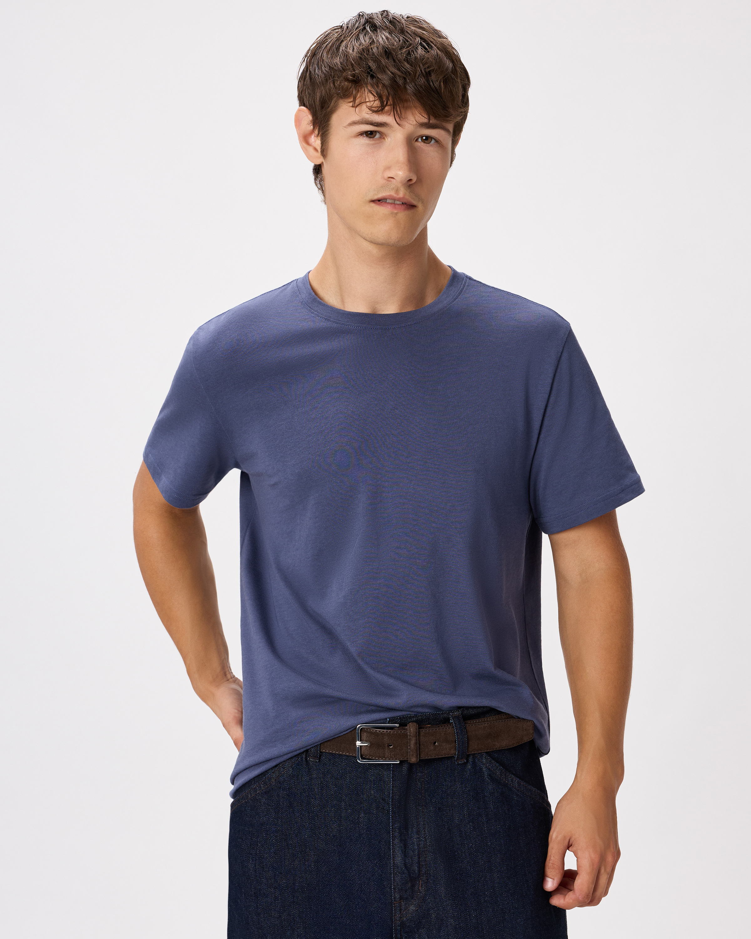 Storm Blue Men's Cotton Modal Crew Neck Tee
