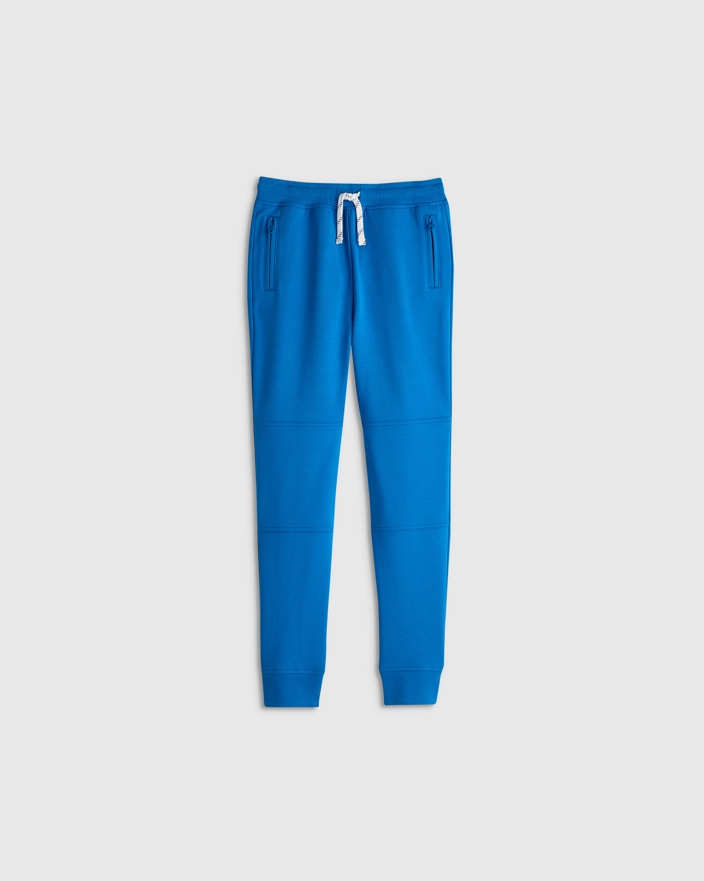 Bright Blue Organic Cotton French Terry Reinforced Knee Slim Jogger