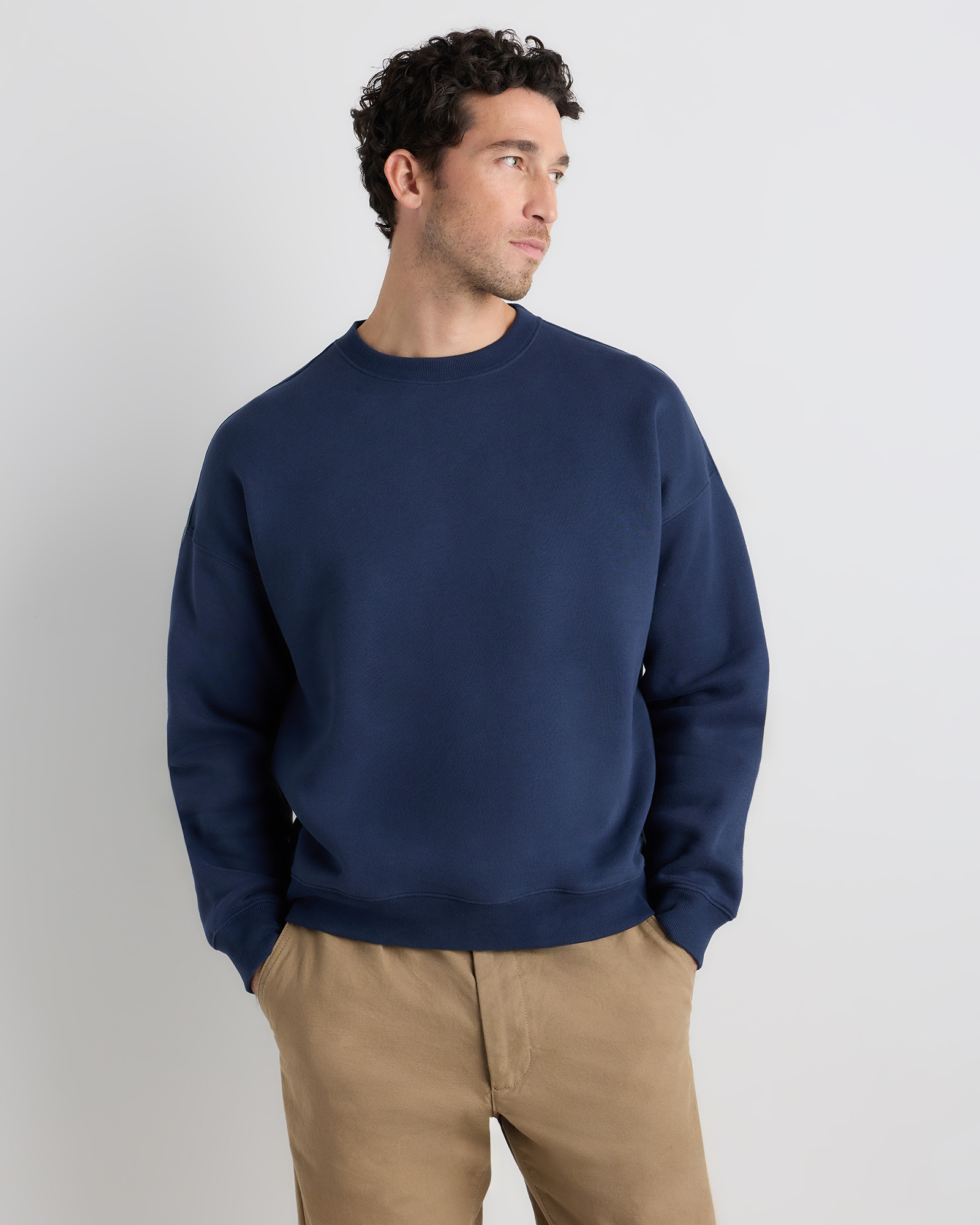 Washed Deep Navy Everyday Fleece Crew