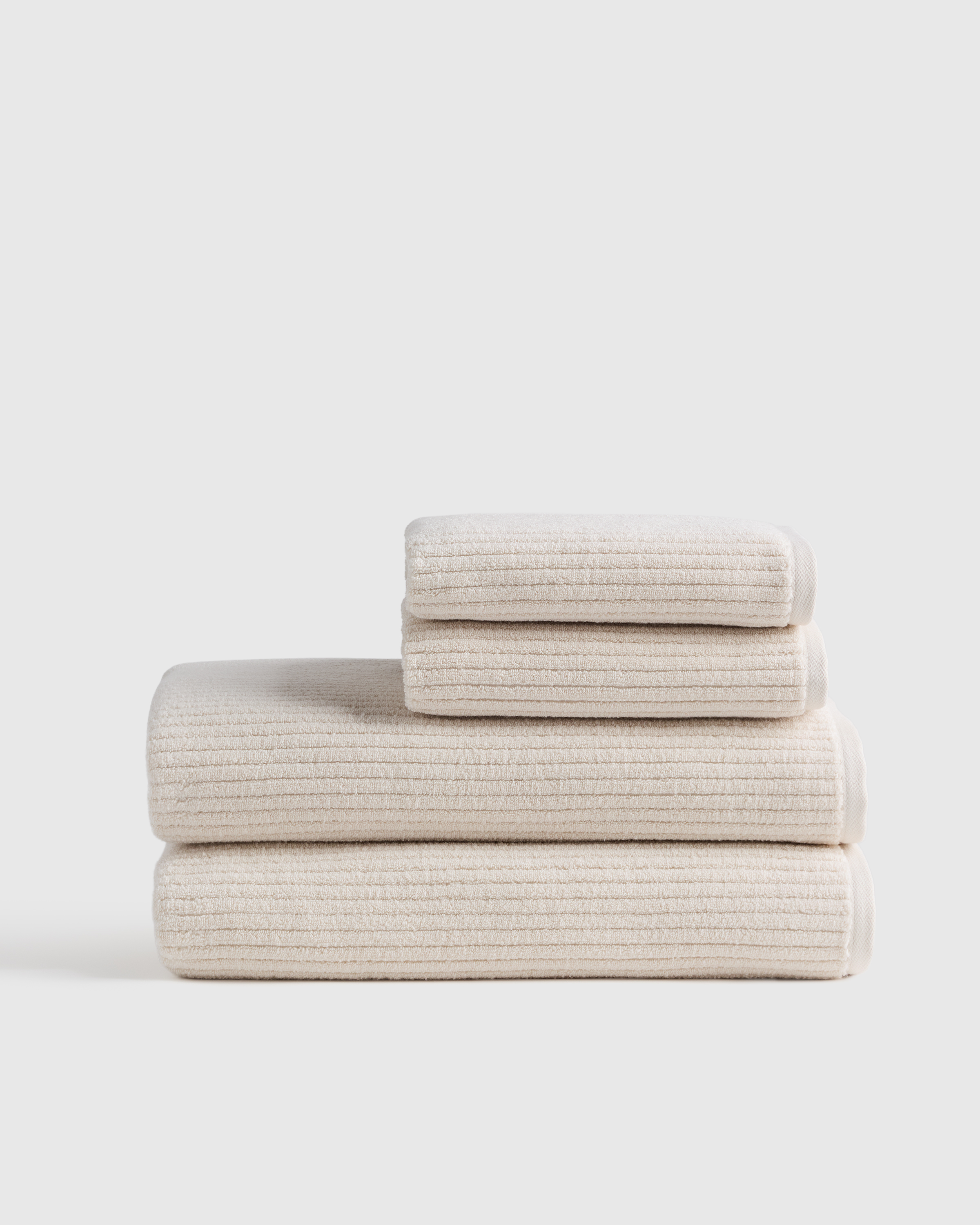Ribbed Organic Turkish Cotton Bath Sheet Bundle (4 pieces)