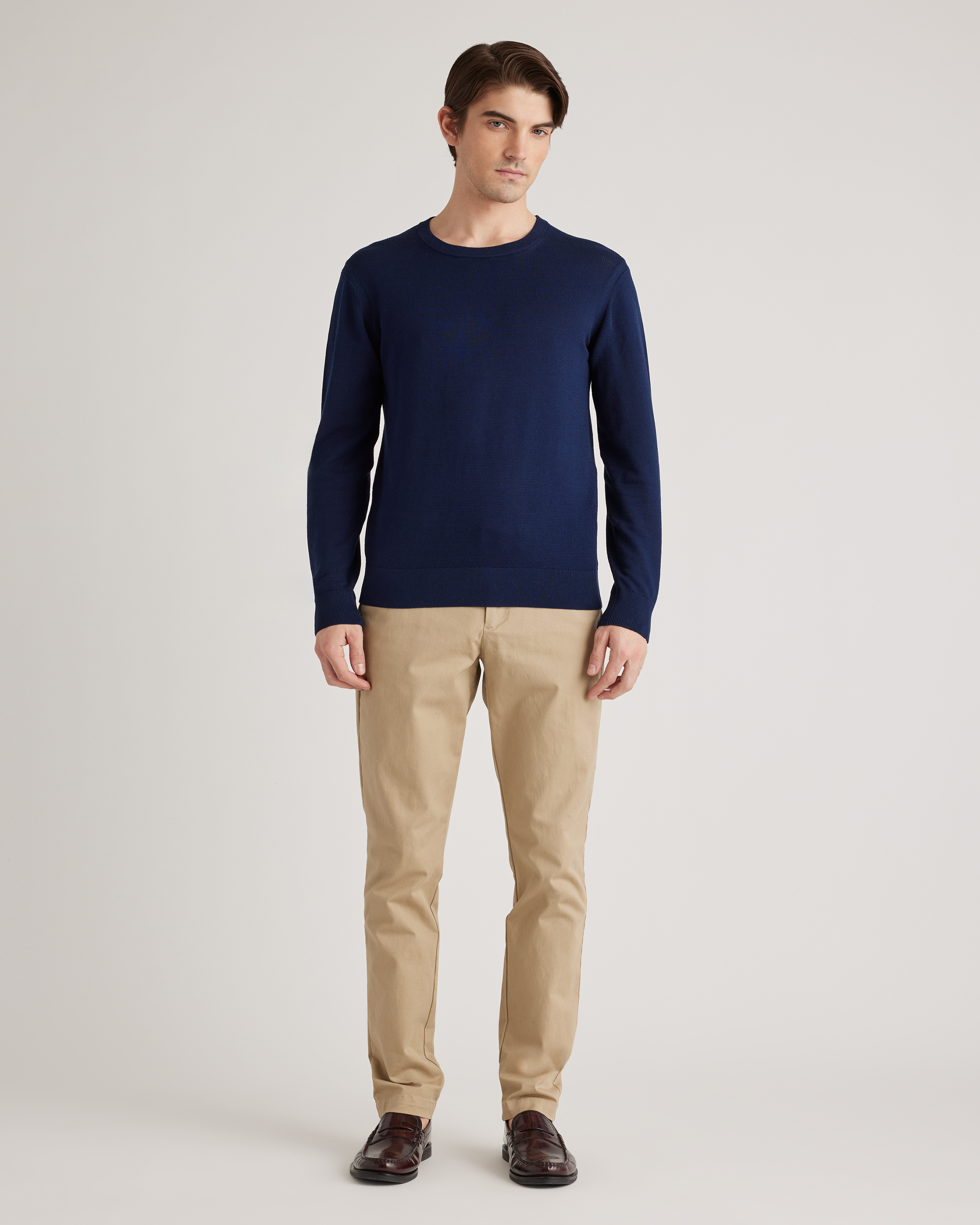 marka CREWNECK COTTON×SILK NEP YARN Cotton-Silk Crew-Neck Sweater | Banana Republic