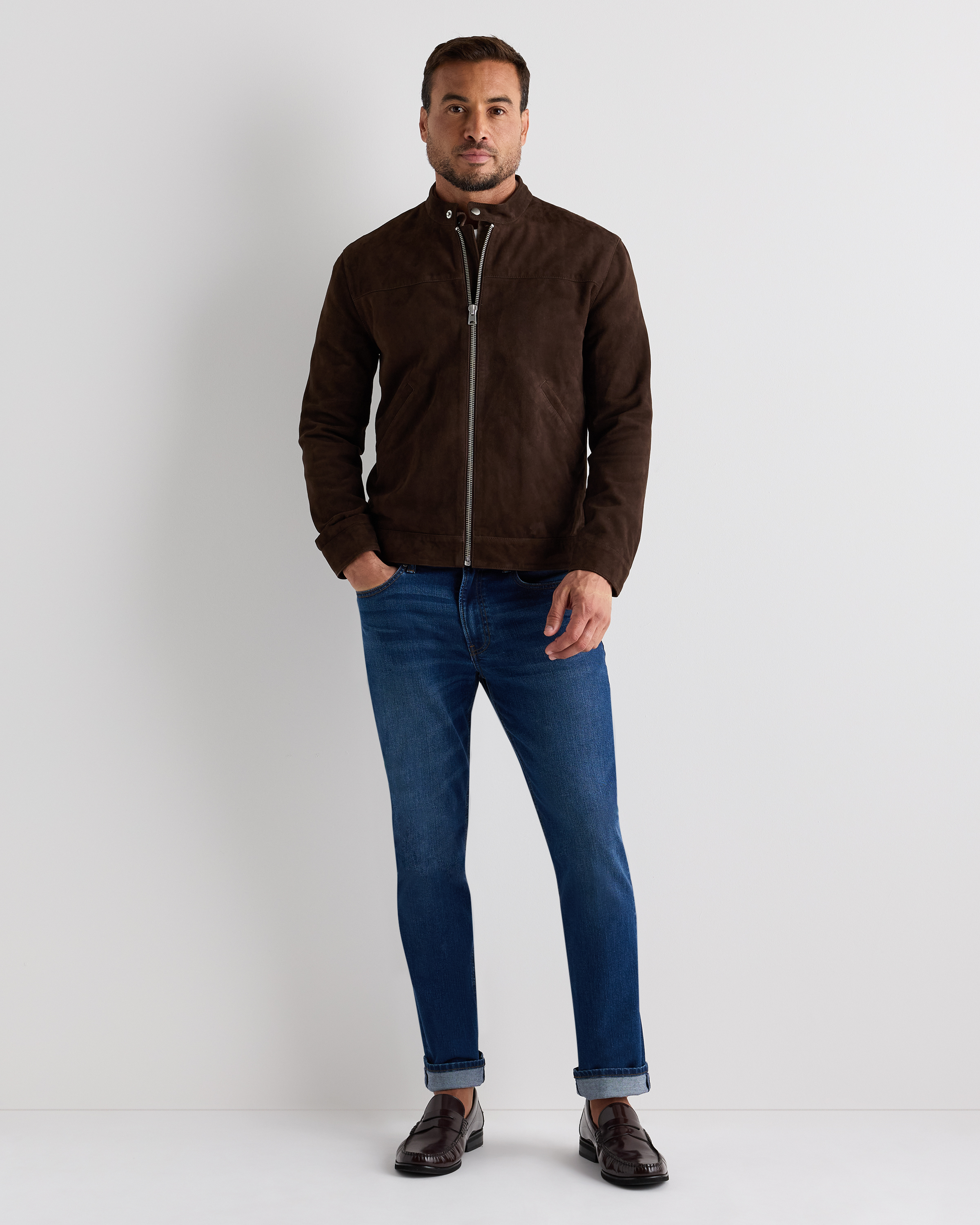 100% Suede Café Racer Jacket