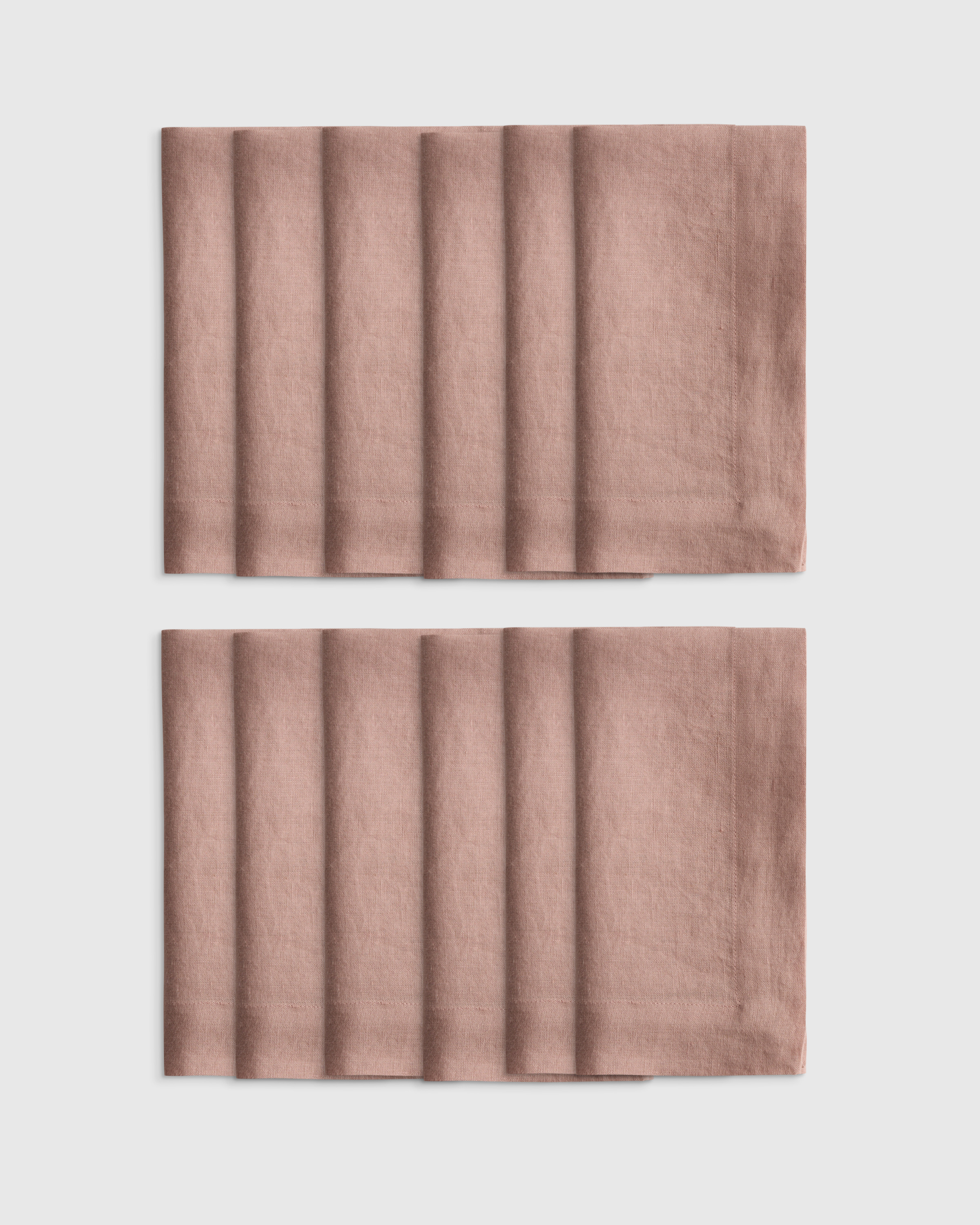 Dusty Mauve European Linen Wide-Hem Napkins (Set of 12)
