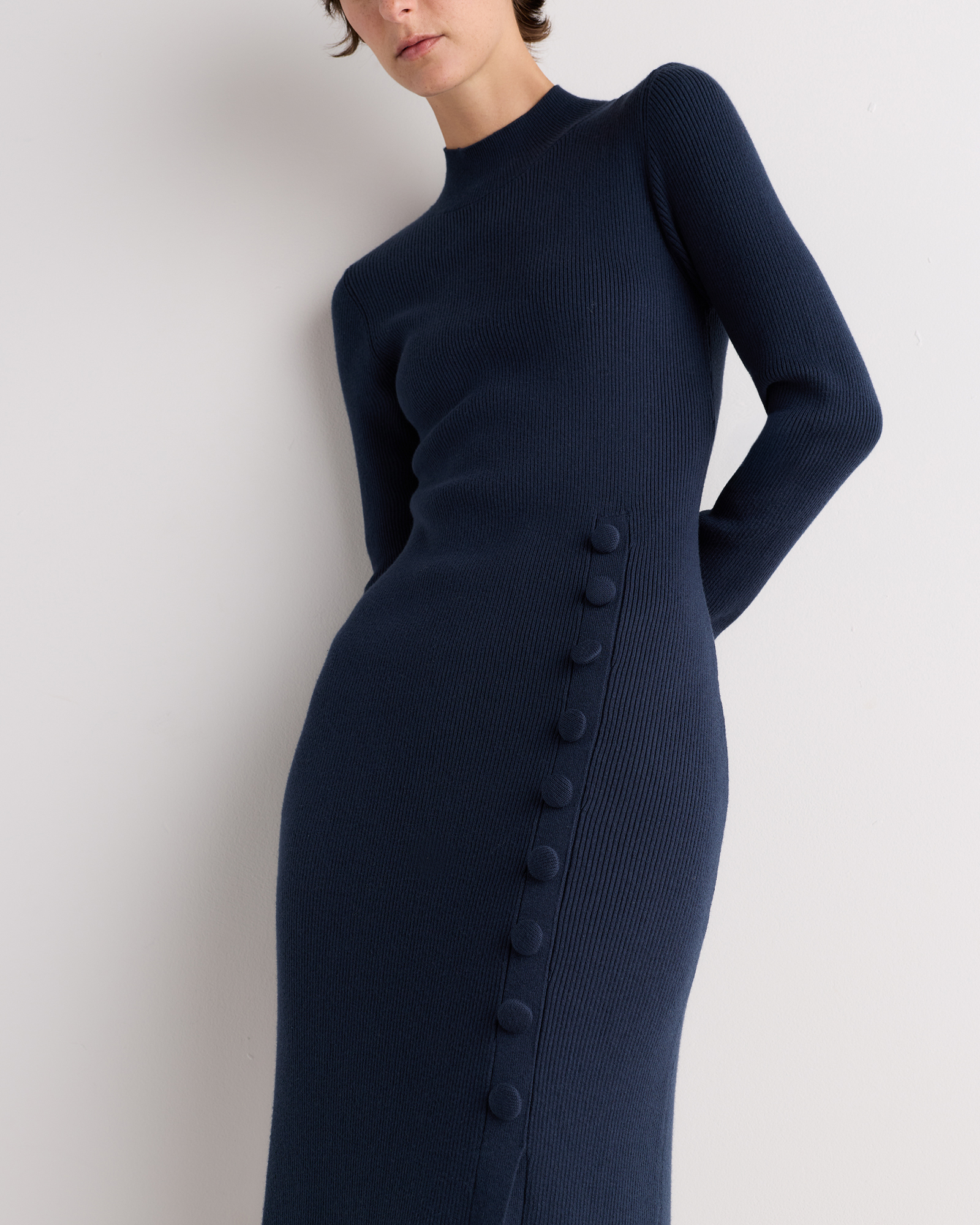 cashmere blue dress Cotton Side Slit Midi Caro dress Size:57 Prom Dresses 2025 Polo Ralph Lauren Boat weight stretch fabrics