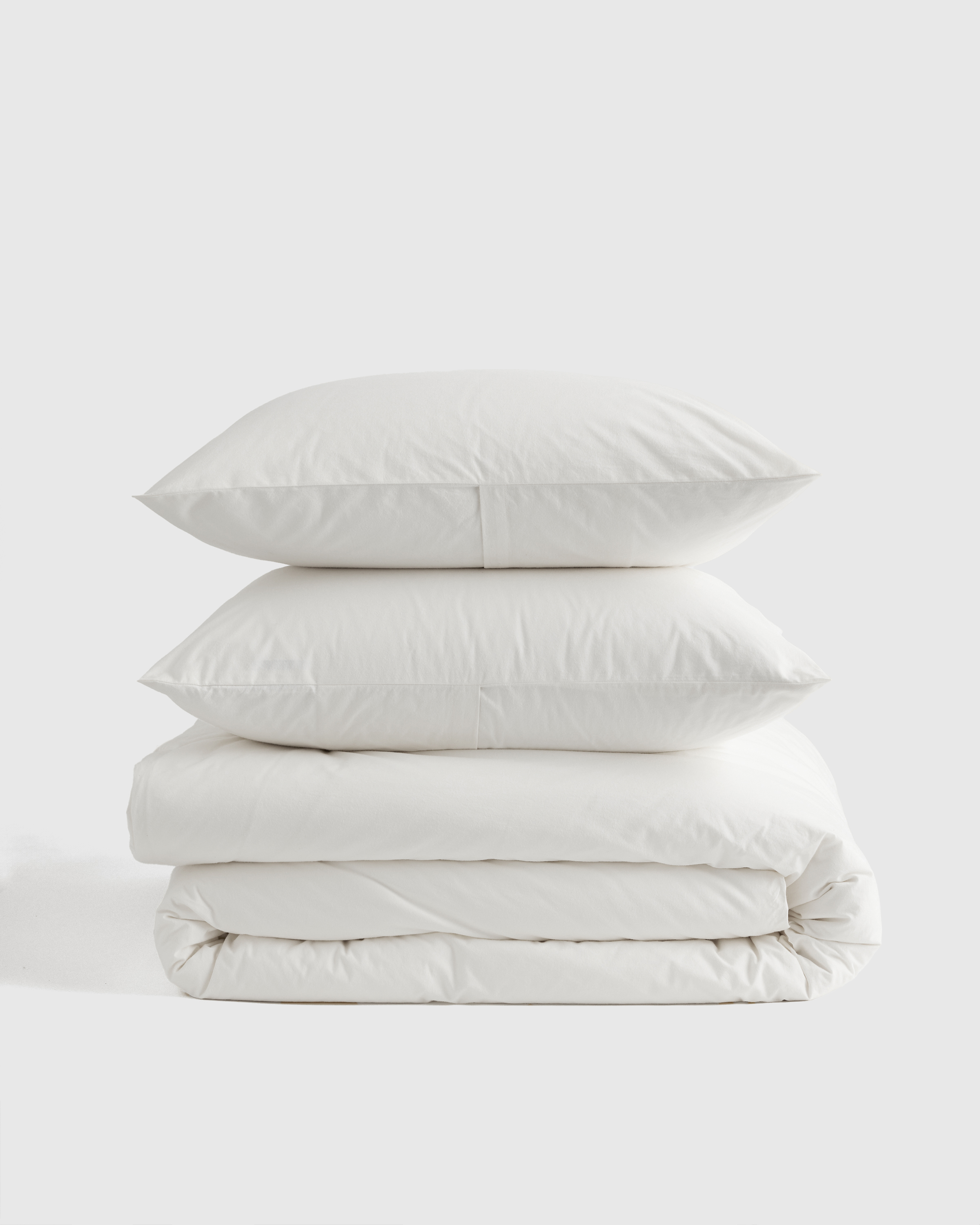 White Organic Brushed Cotton Duvet Cover Set