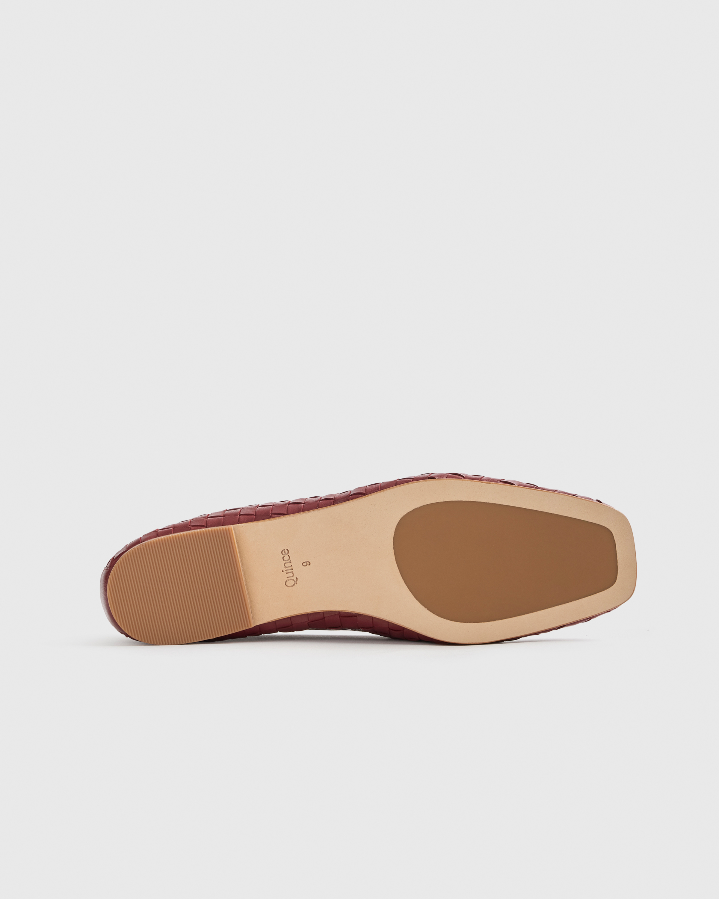 靴 CLANE / OUTSTITCH SQUARE FLAT SHOES Italian Leather Handwoven Square Toe Ballet Flat