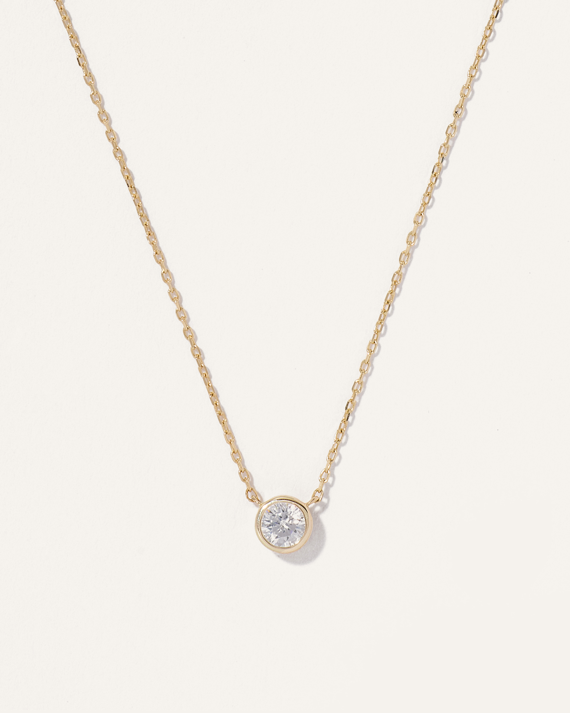 Yellow Gold 14K Gold Diamond Bezel Necklace