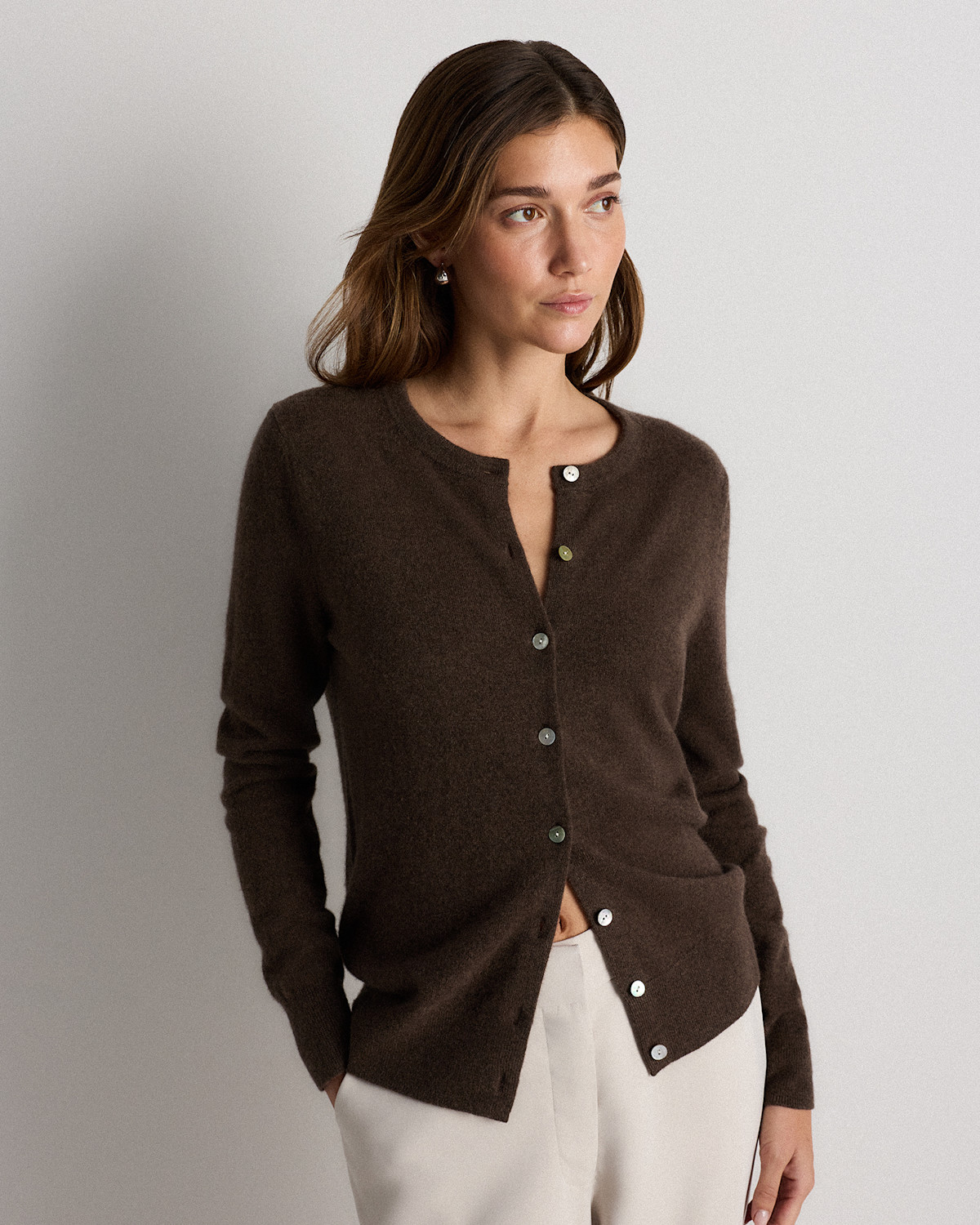 Quince Mongolian Cashmere Cardigan Sweater | Quince in Brown