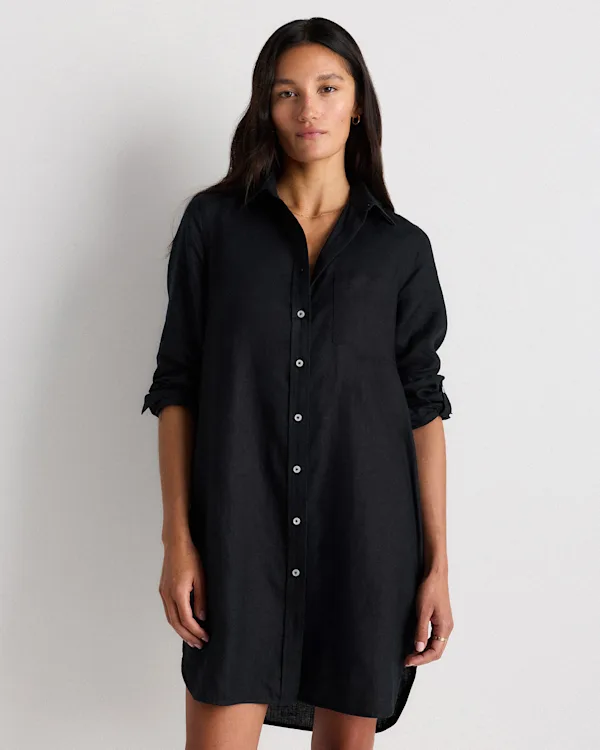 100% European Linen Shirt Dress