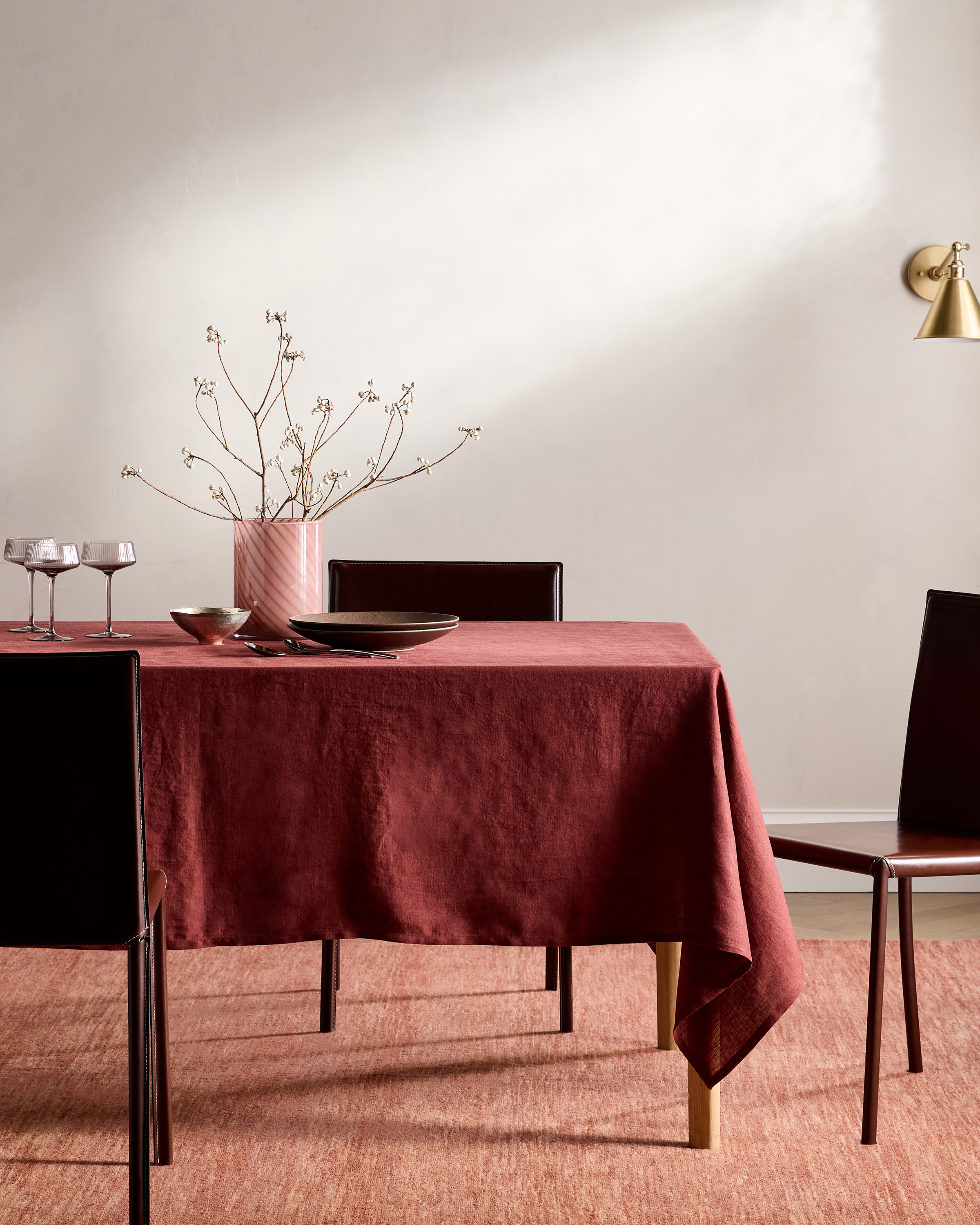 Burgundy European Linen Tablecloth