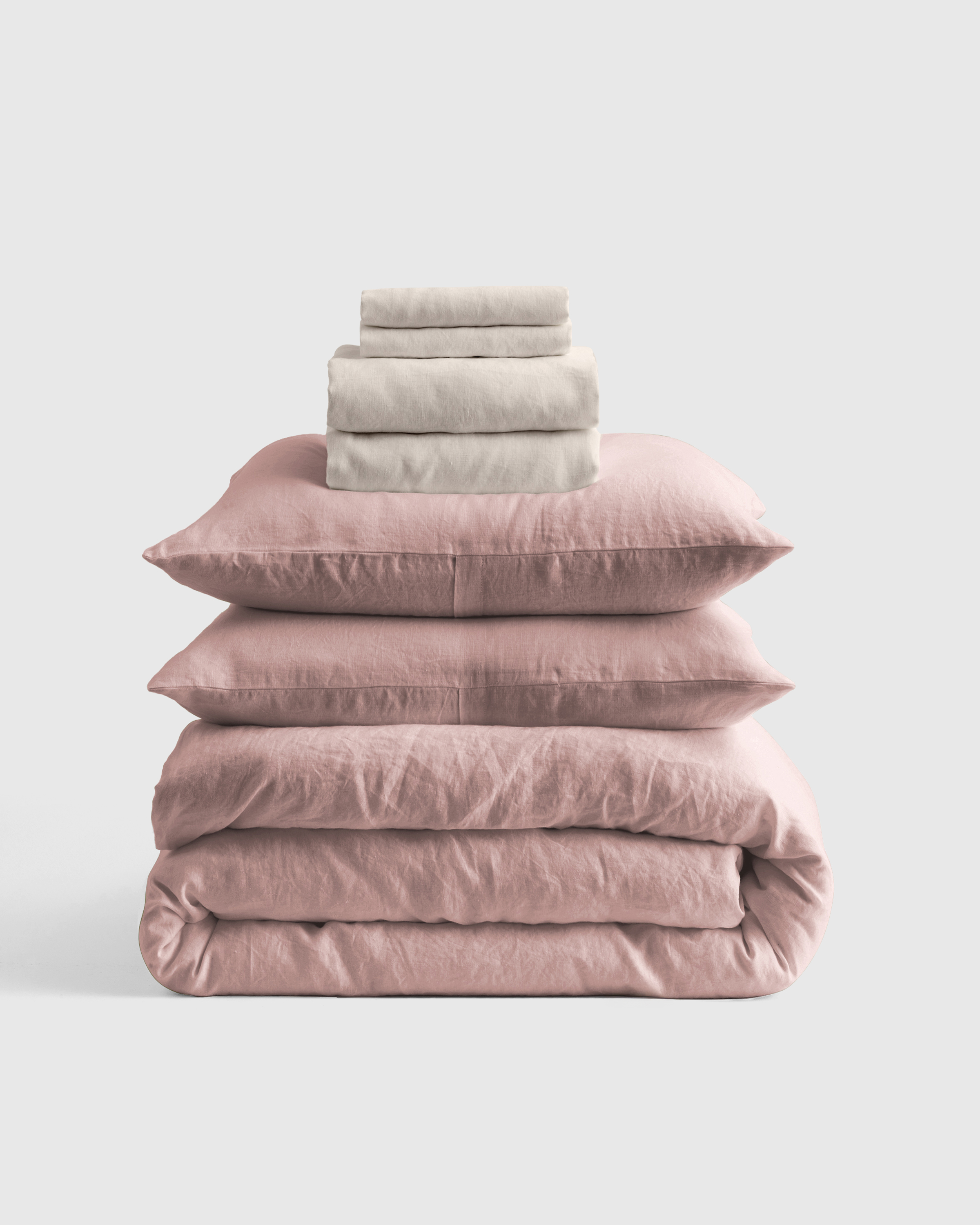 Dusty Mauve European Linen Deluxe Bedding Bundle