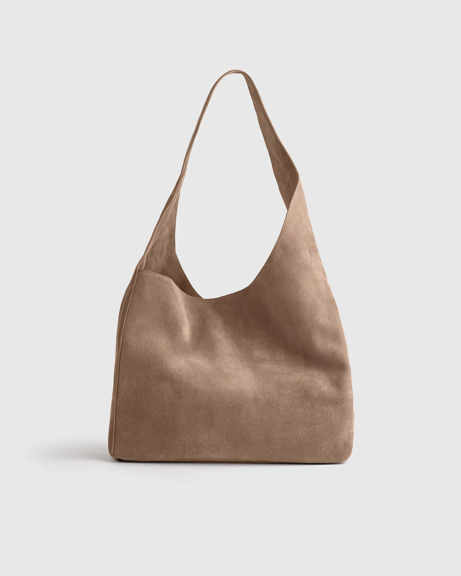 Esme Suede Shoulder Bag in Chocolate Brown