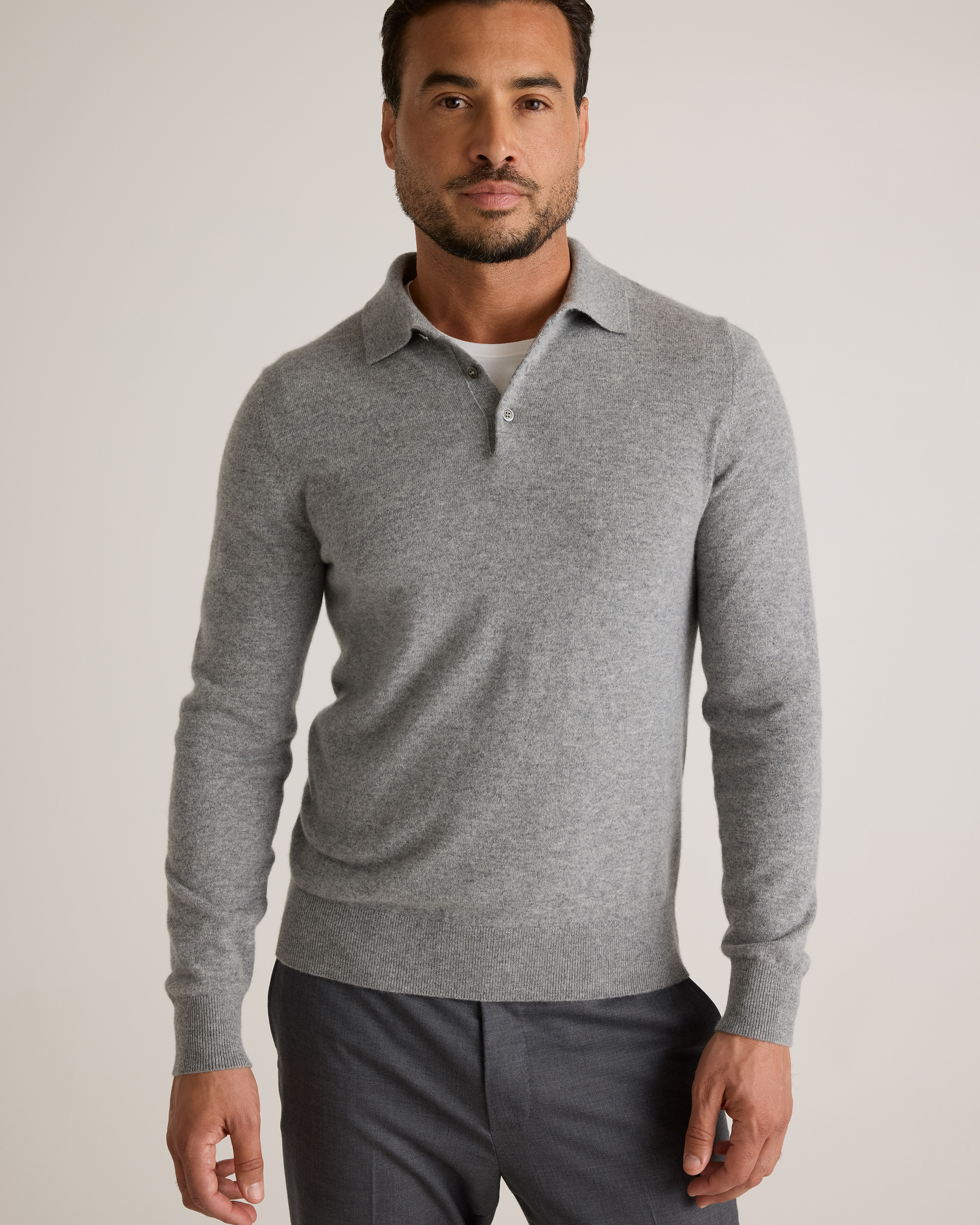 トップス 25AW cash&barba Mongolian Cashmere POLO モンゴリアンカシミヤ エルボーパッチ ポロ, Black – cash & barba