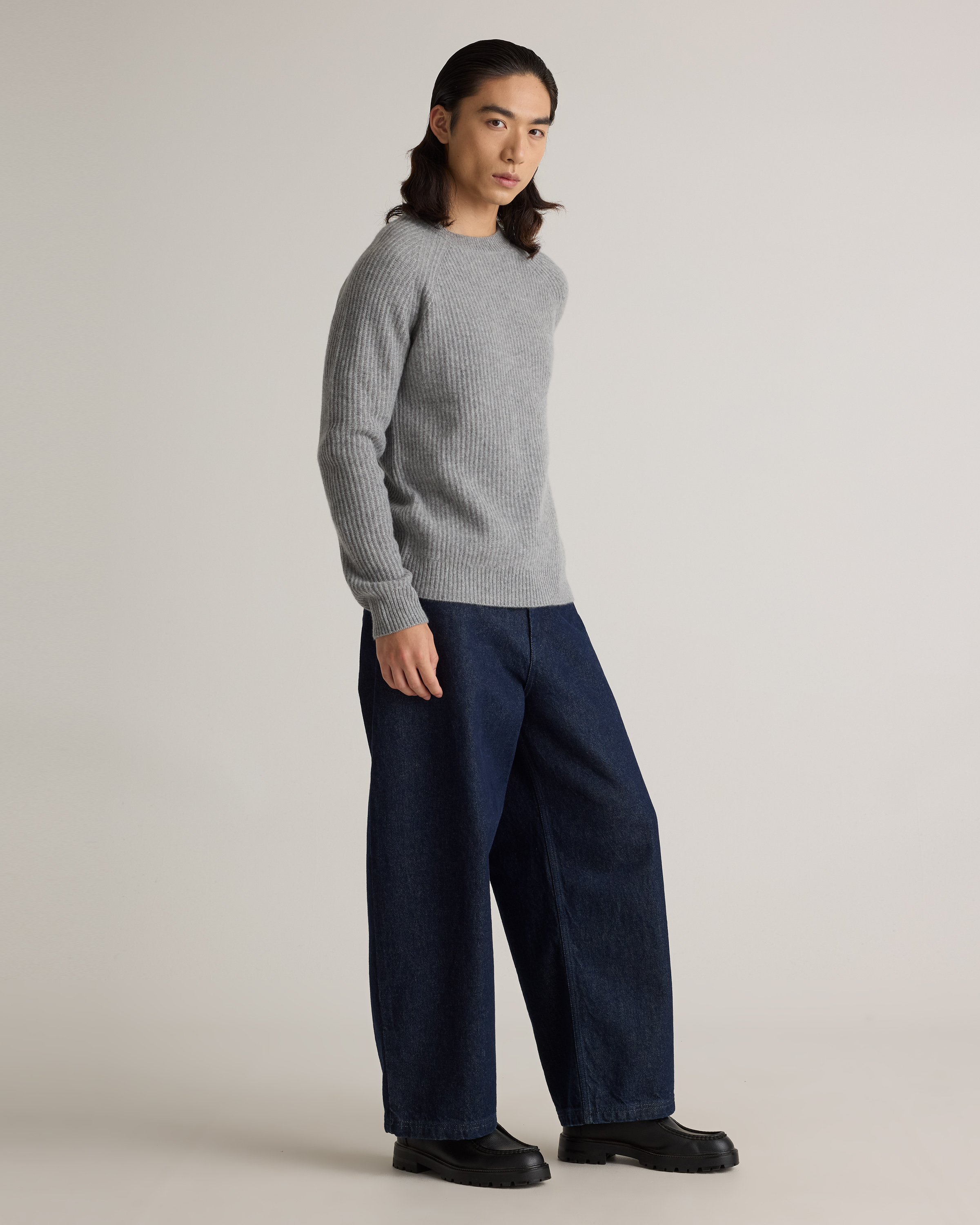 Mongolian Cashmere Fisherman Crewneck Sweater