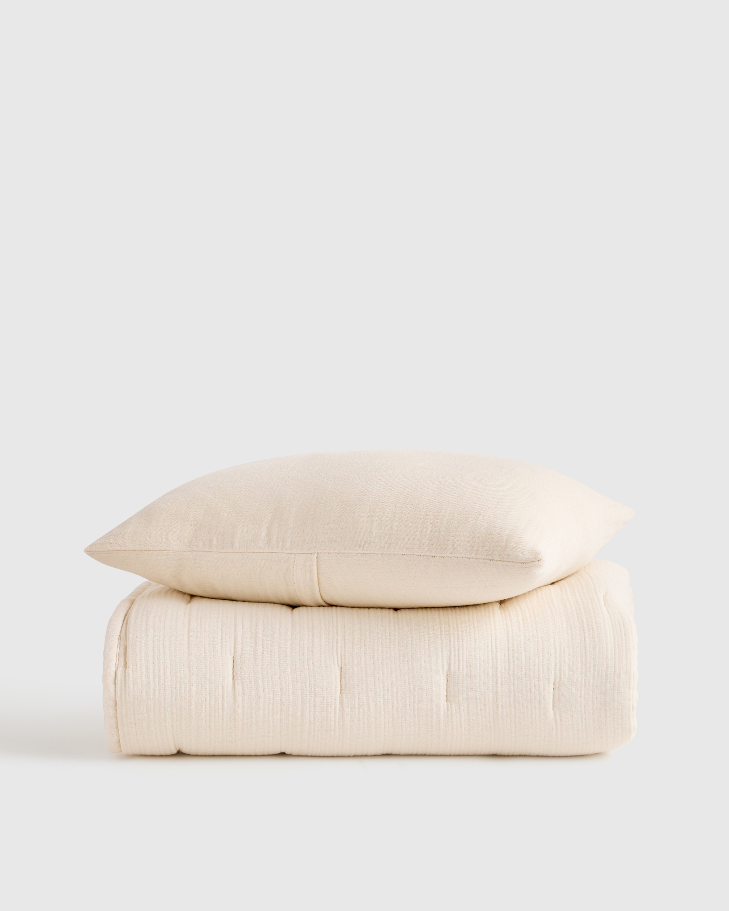 Undyed Organic Airy Gauze Toddler Quilt & Sham Set