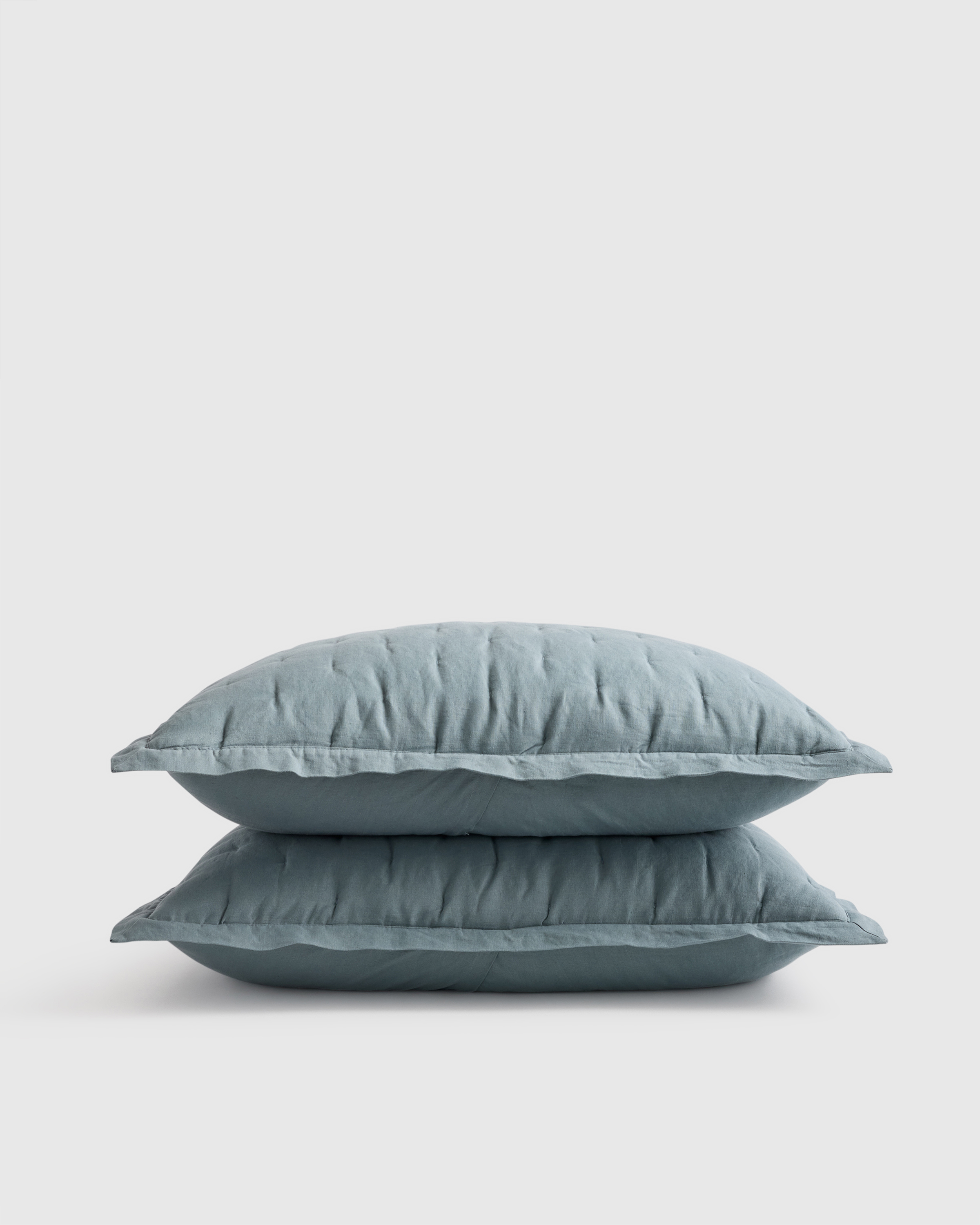 european linen dream sham set, king, dusty blue