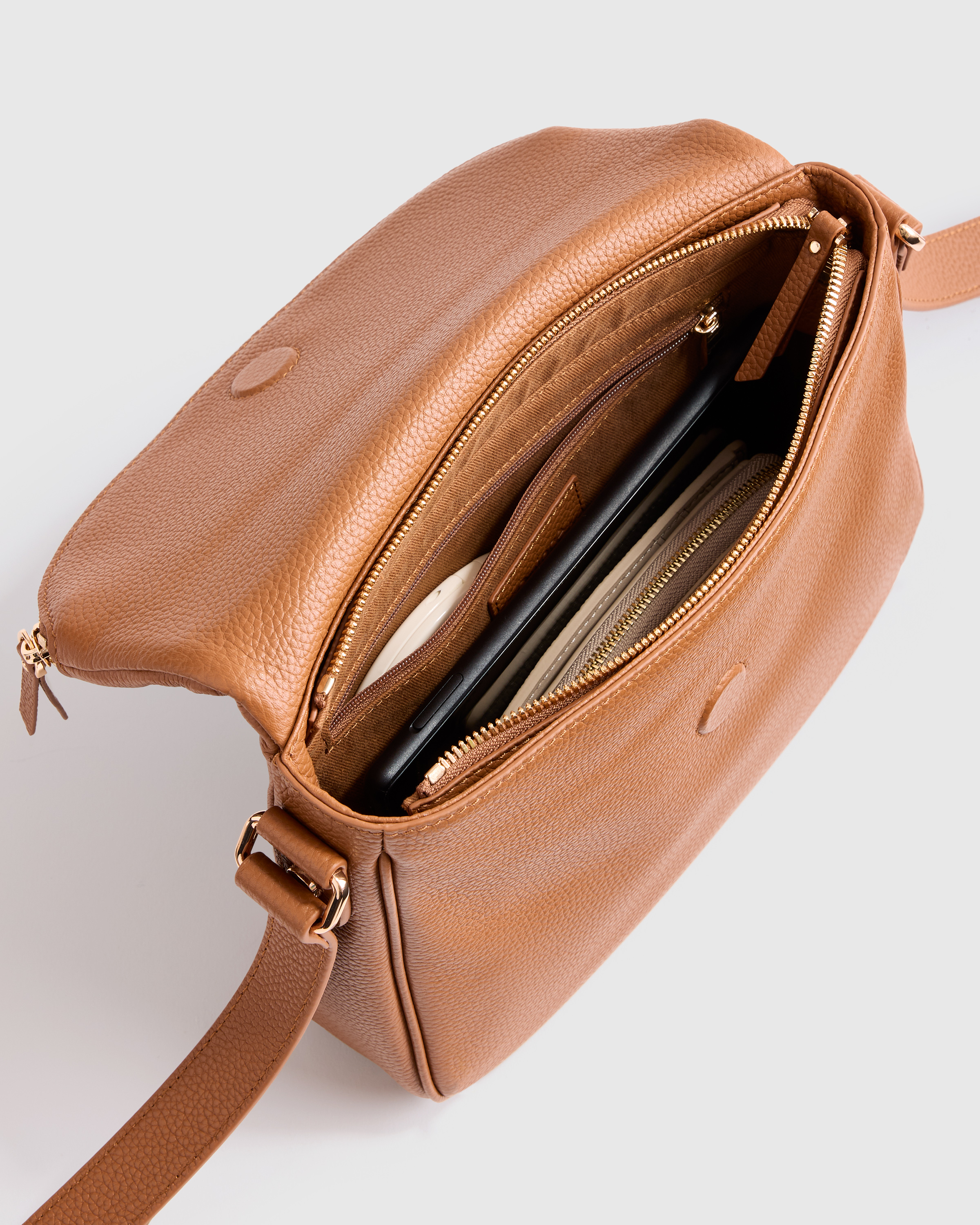 Italian Leather Foldover Crossbody - Thumbnail 2