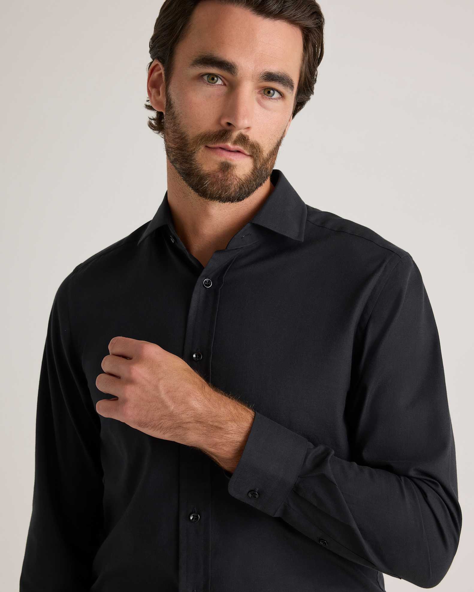 tailored slim cotton-cashmere dress shirt Organic Cotton Cashmere Dress Shirt