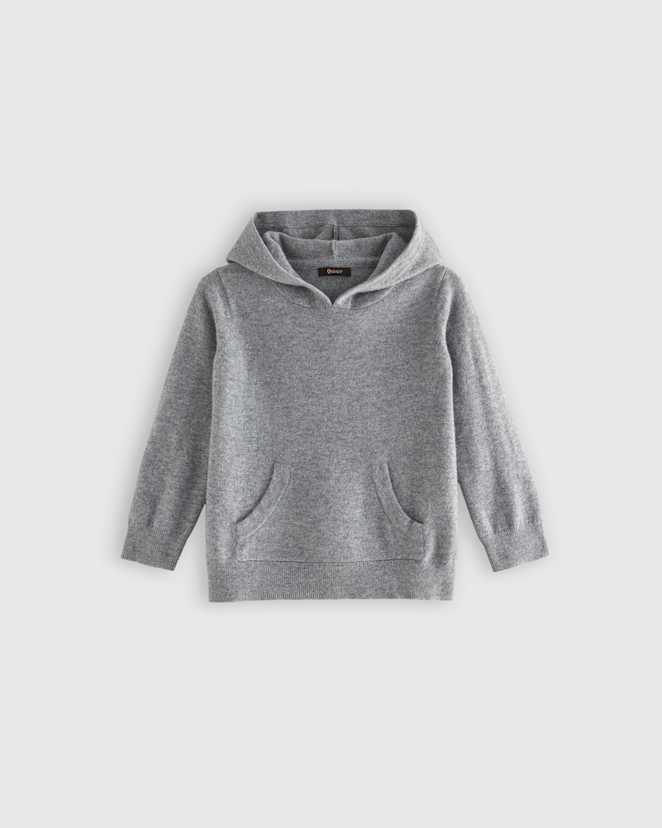 Heather Grey Washable Cashmere Hoodie