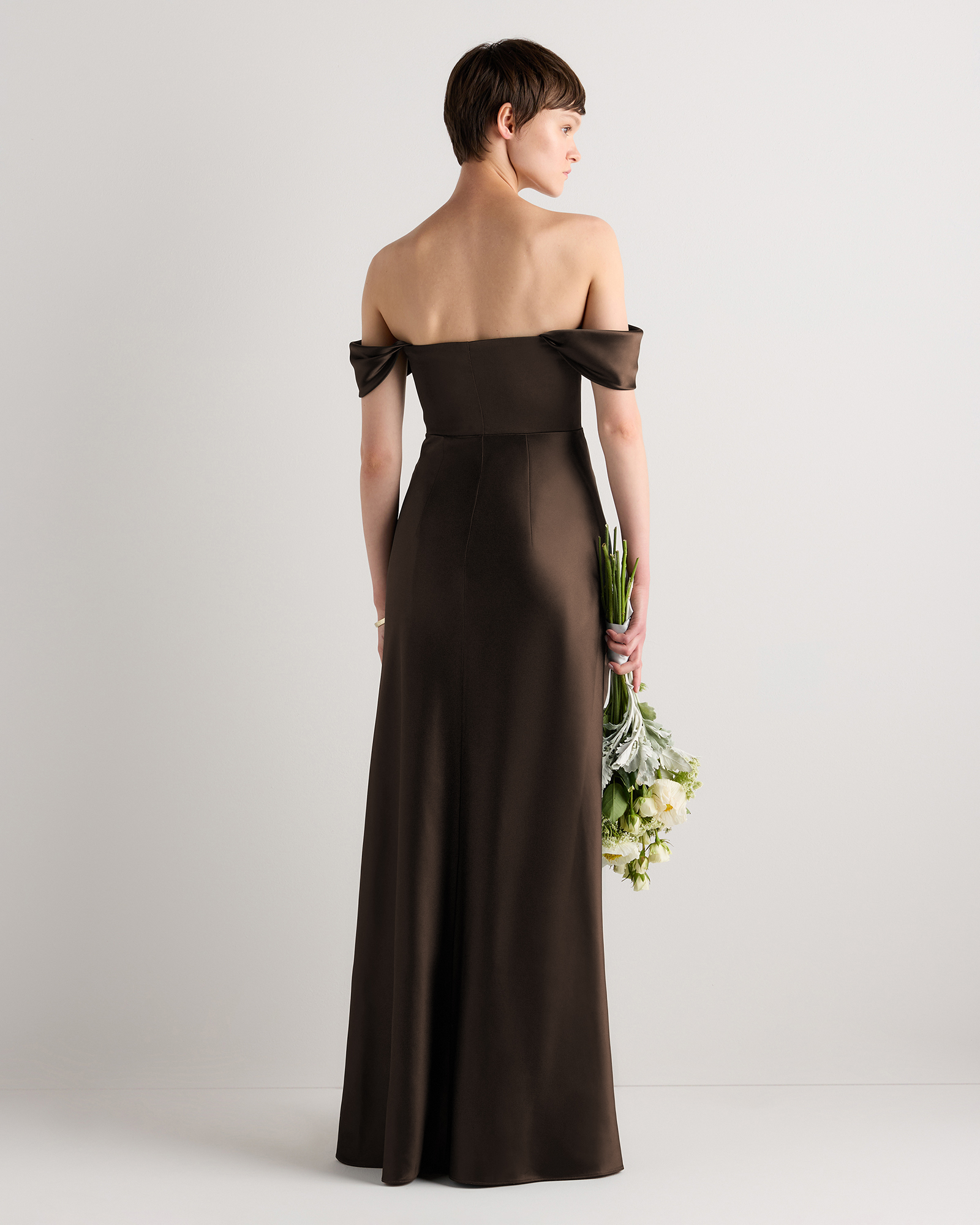 convertible dress Aurora Stretch Satin in Garden Sage Green Taupe Bridesmaid Dress - Convertible