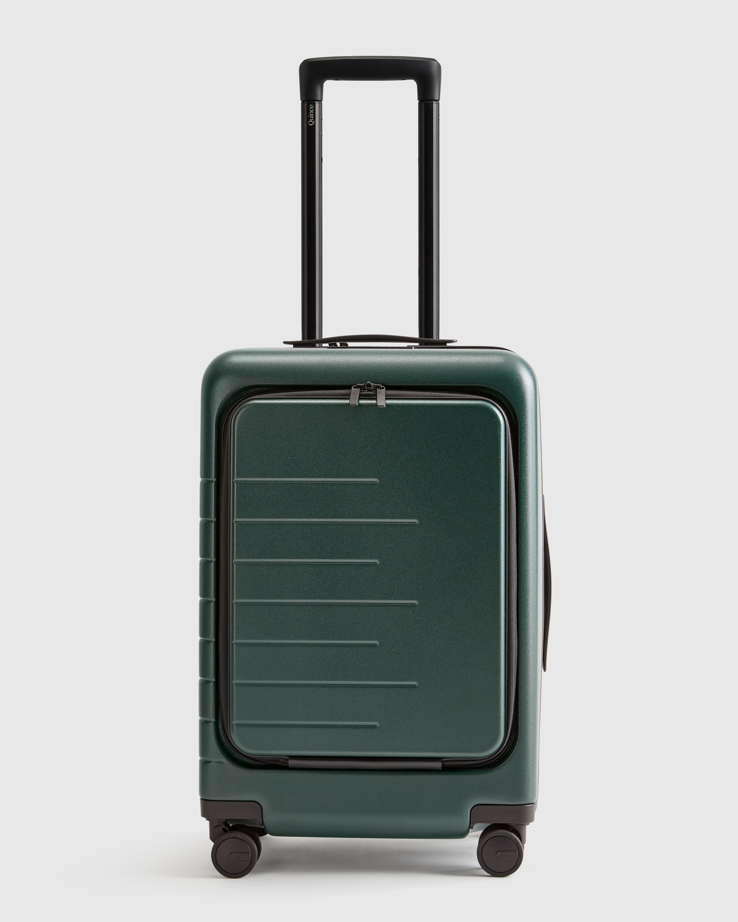 Dark Green Front Pocket Carry-On Suitcase