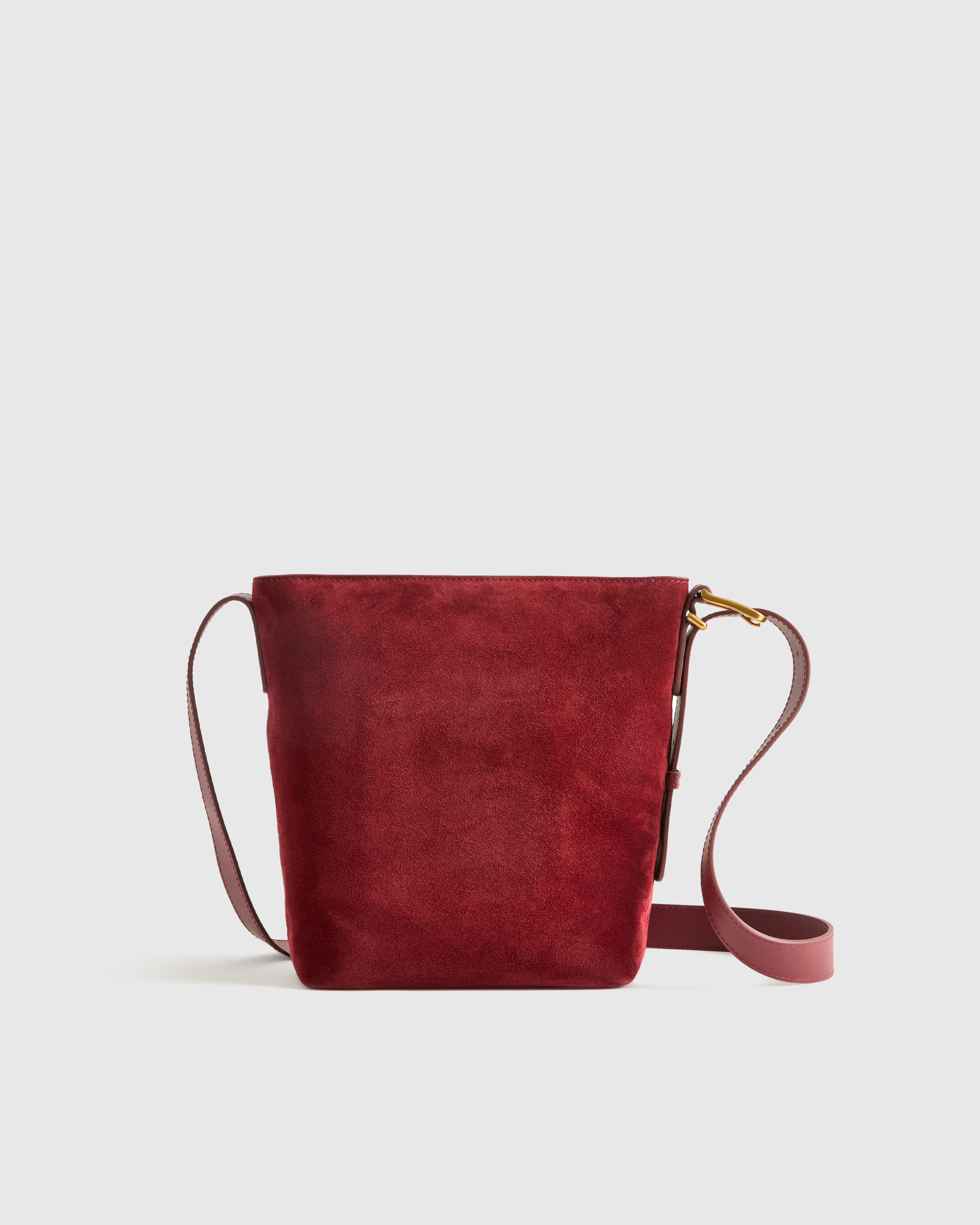 Quince Women's Italian Suede Bucket Crossbody In Merlot