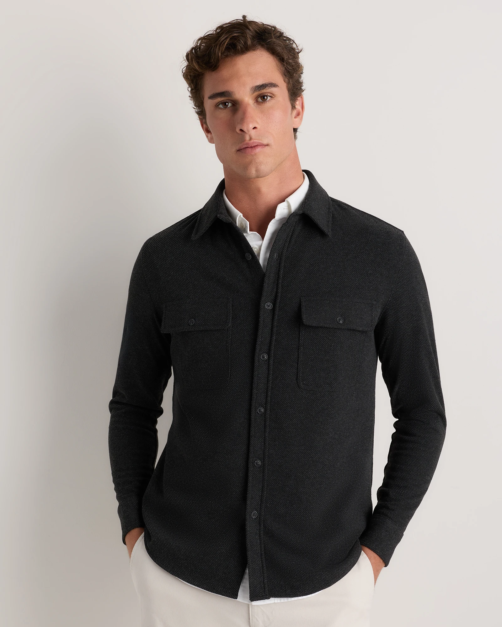 Men's Stretch Sweater Fleece Shirt