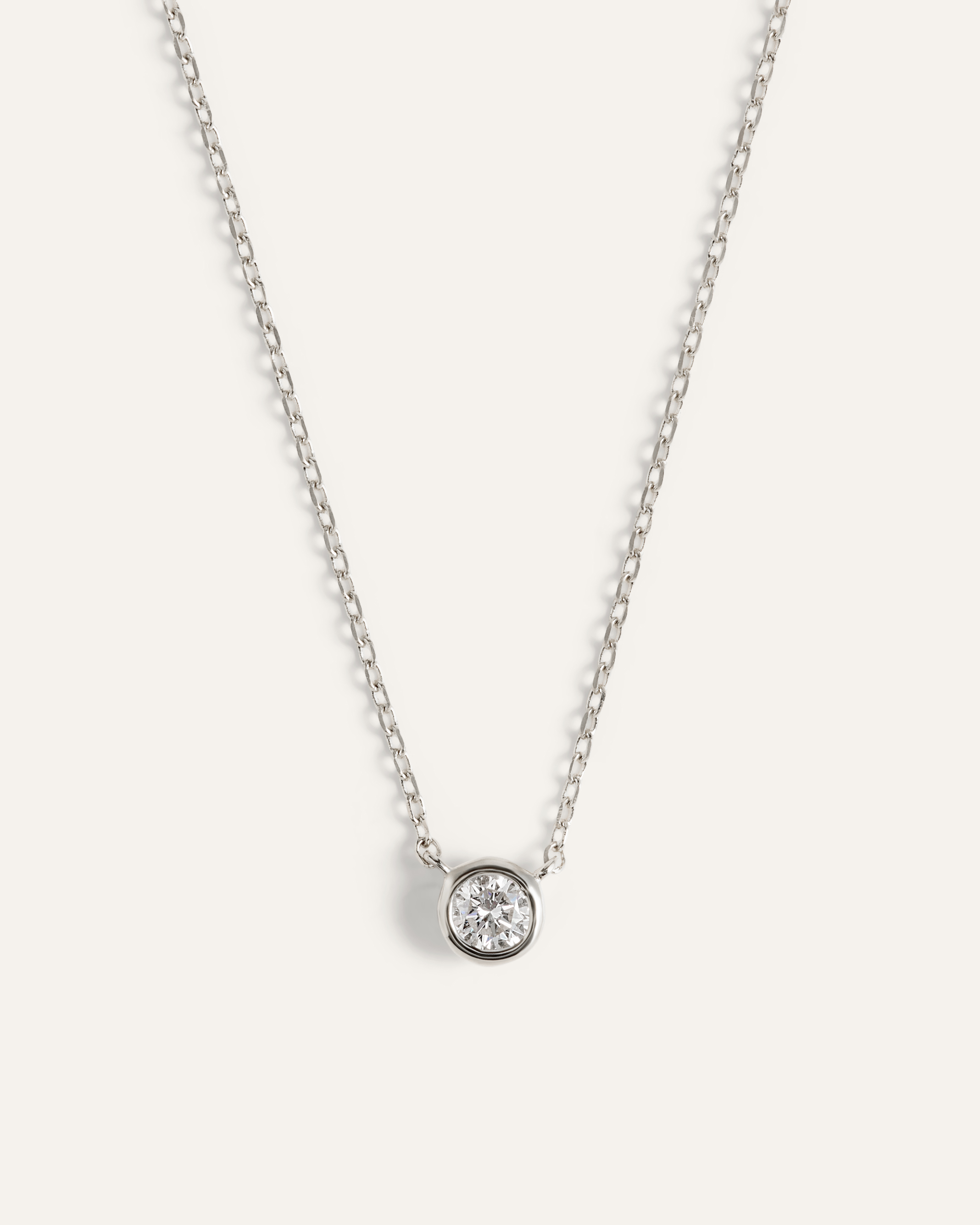 White Gold 14K Gold Diamond Bezel Necklace