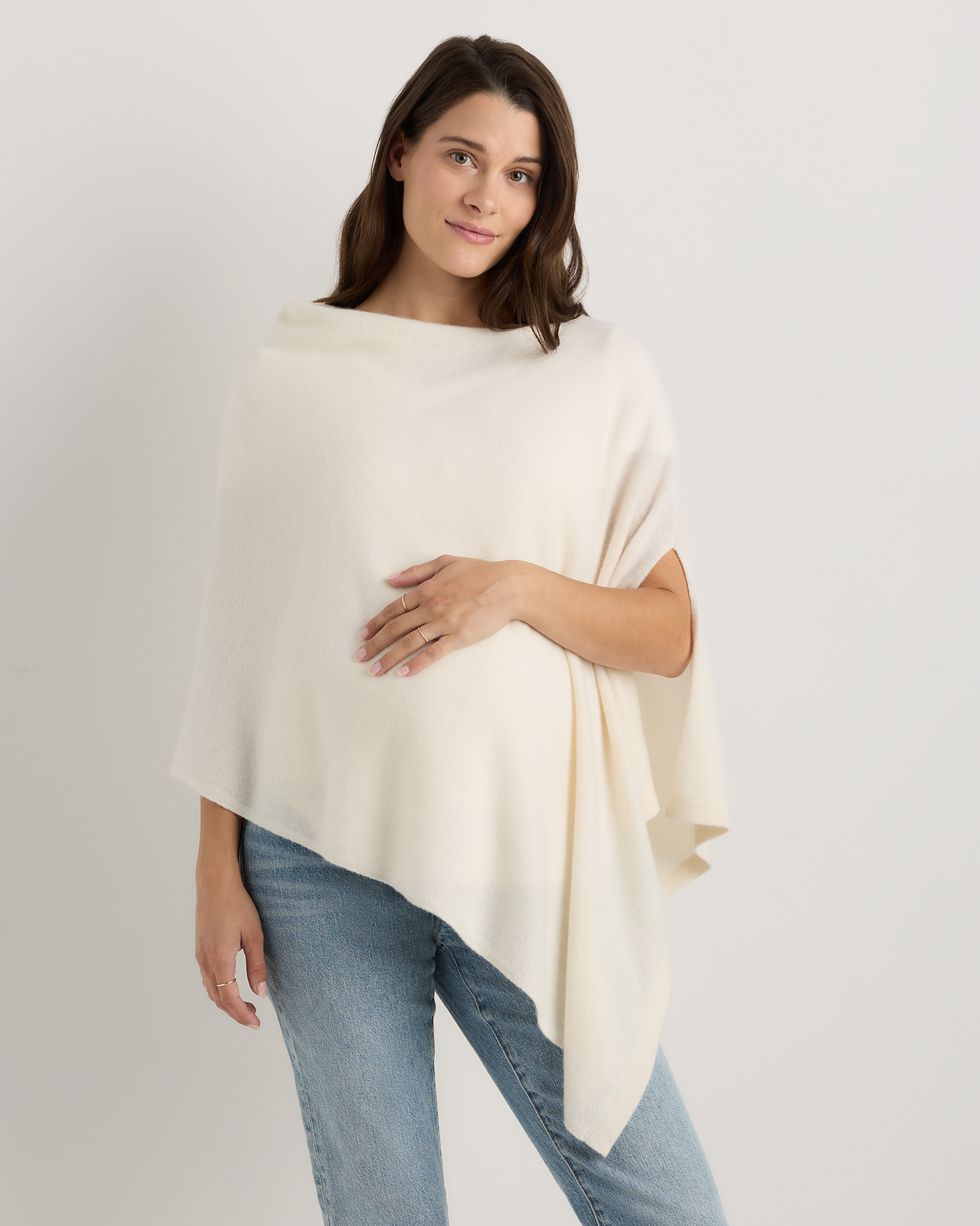 Ivory Mongolian Cashmere Nursing Shawl
