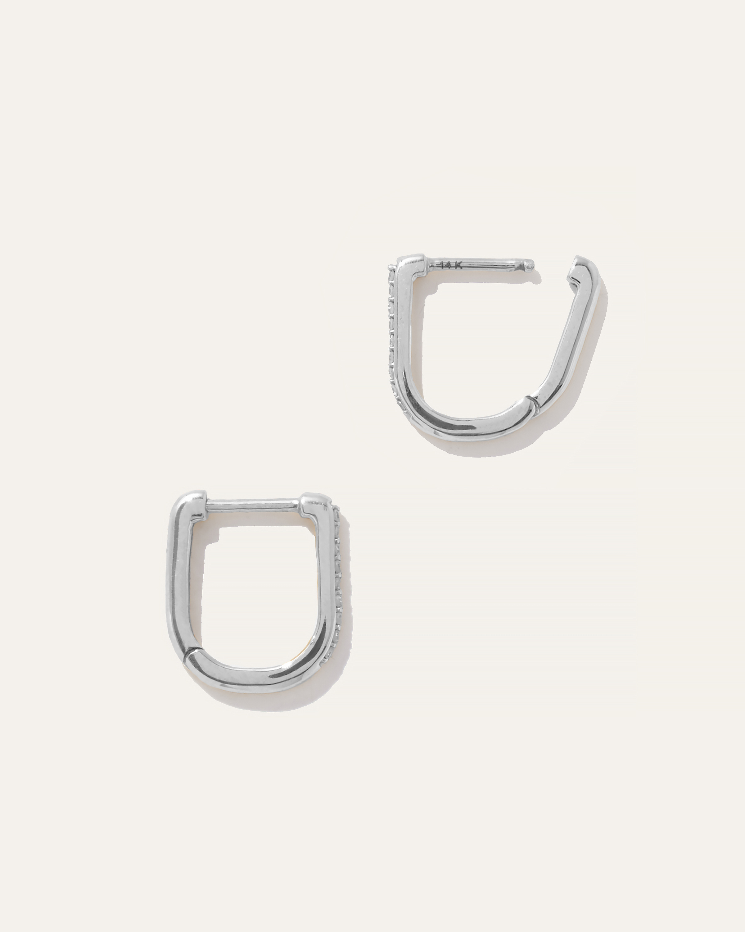 14K WGold Pave Diamond U Hoops3