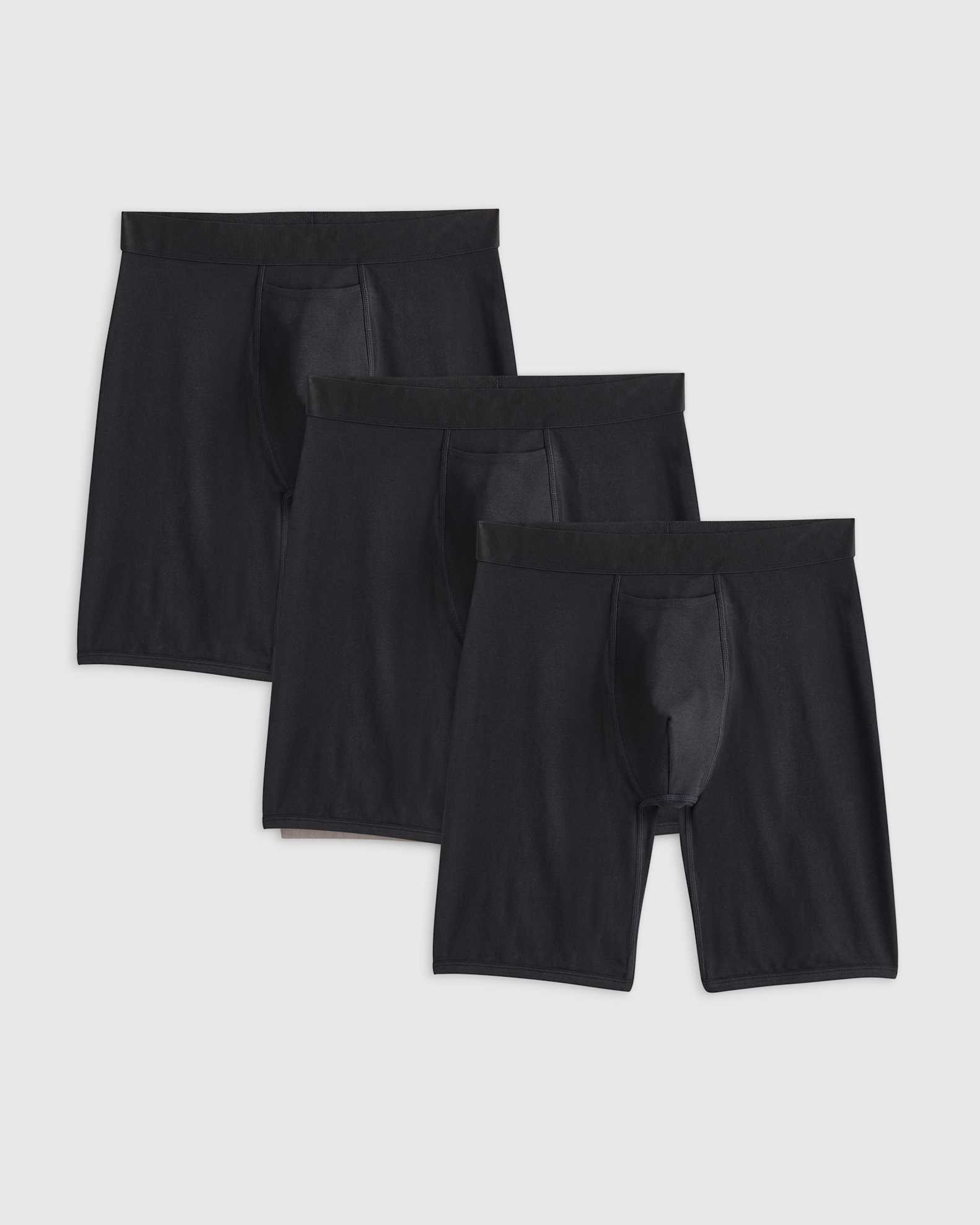 Organic Cotton 8'' Boxer Brief (3-pack) in Black