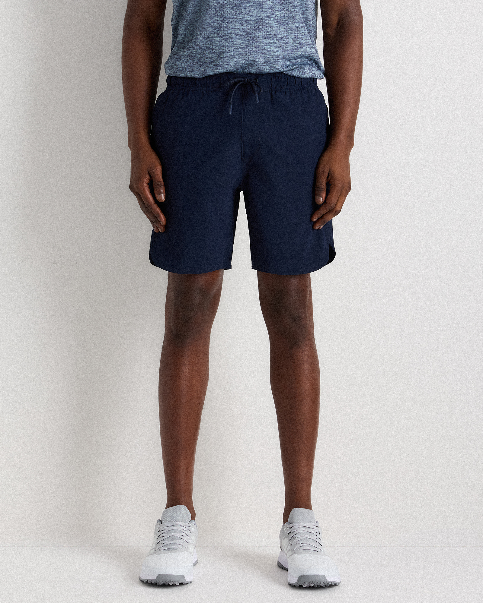 Deep Navy Sweat Tech Training Lined Shorts - 7"