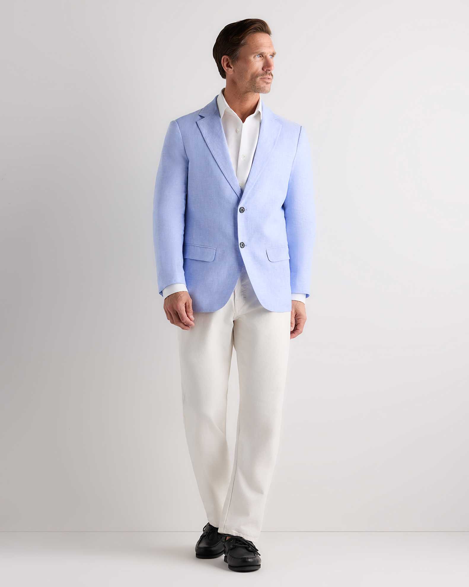 Men's 100% European Linen Blazer in French Blue Men's 100% European Linen Blazer in French Blue