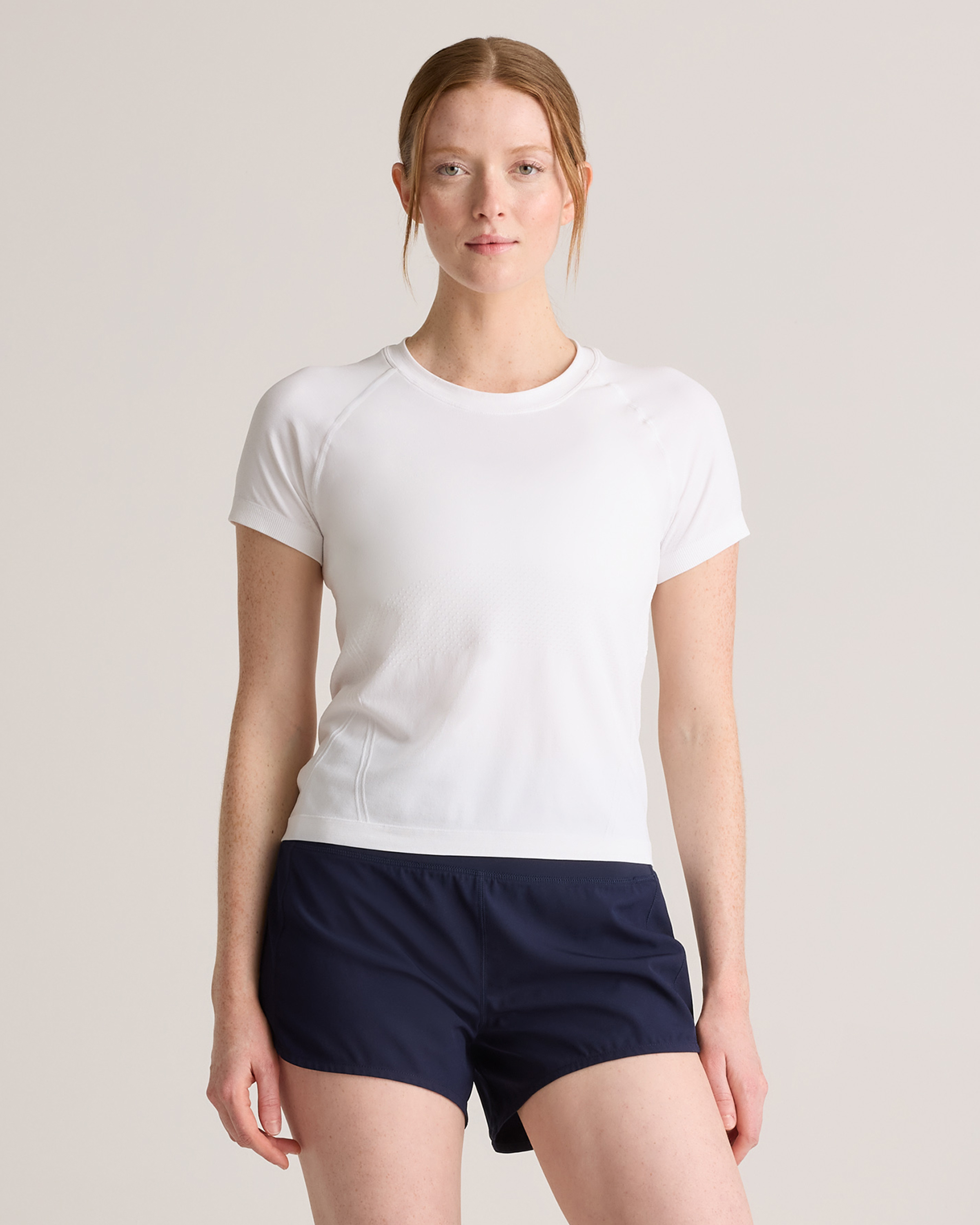 Classic White Seamless Waist-Length Tee
